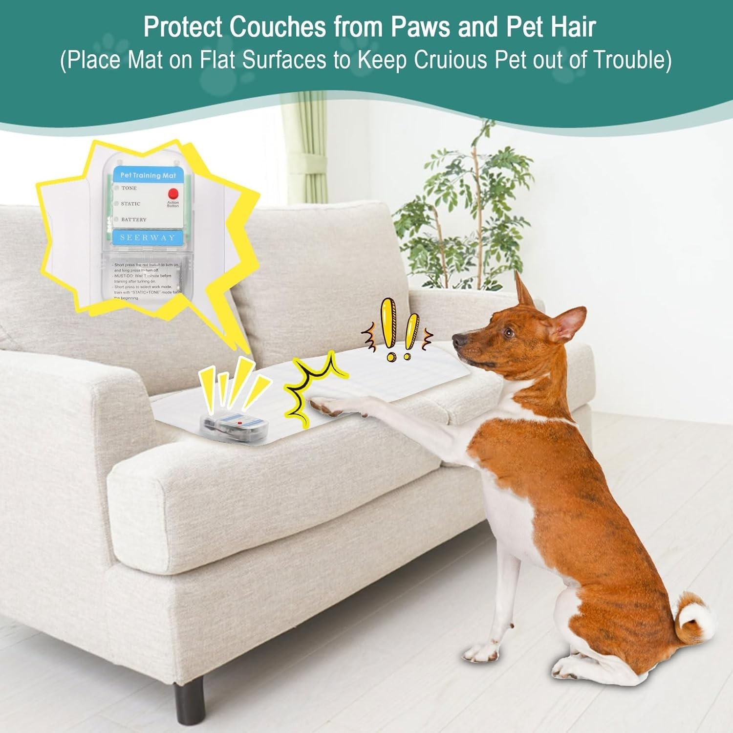 Scat Pet Shock Mat Indoor, Safe Shock Training Pads for Dogs and Cats, Electr…