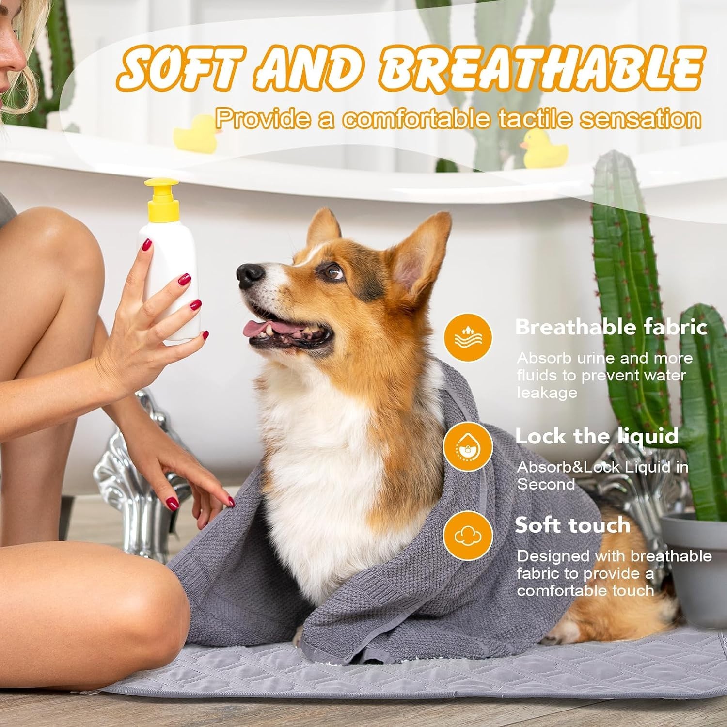 Washable Pee Pads for Dogs, 2Pack Reusable Puppy Pads