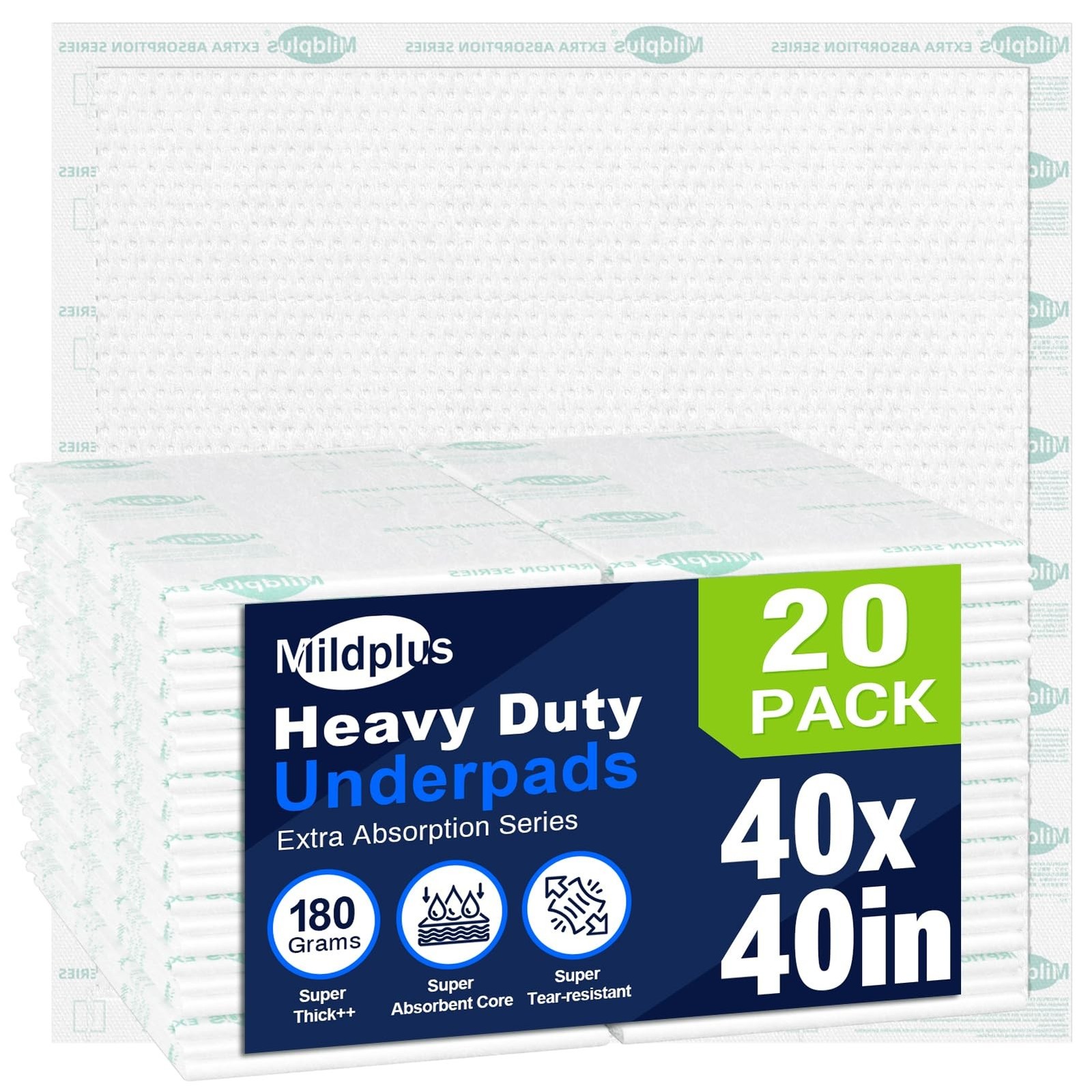 Heavy Duty Underpads 40″X40″ Super Sized Chucks Pads 180 Grams Disposable Bed…