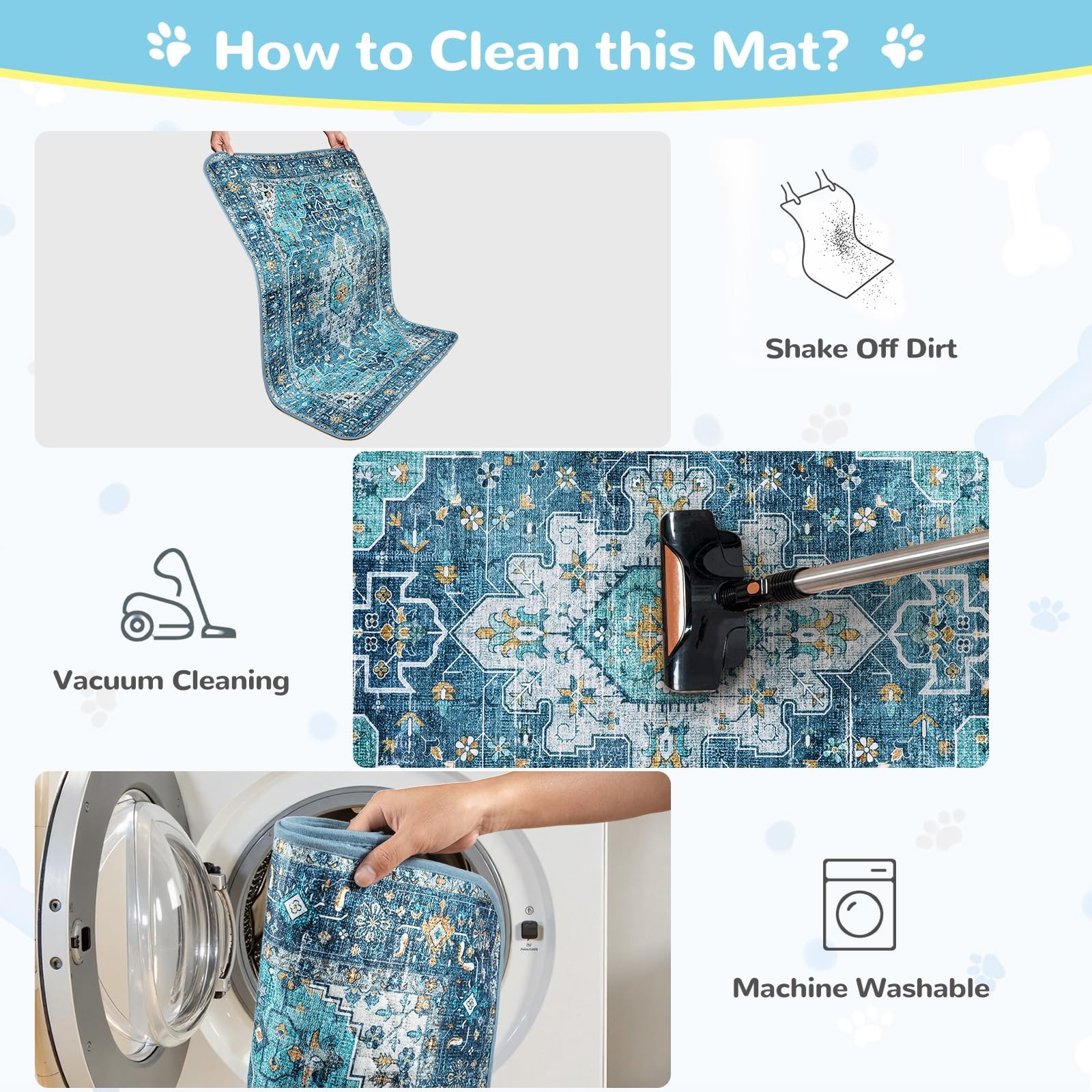 2 PCS Blue Washable Pee Pads For Dogs 36×36 Inch Super Absorbent Leakproof