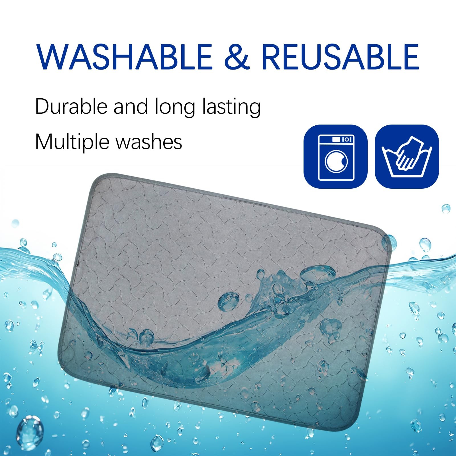 Gentle Purr Large Washable Pee Pads for Dogs 36″ x 36″, 2 Pack Reusable Puppy…