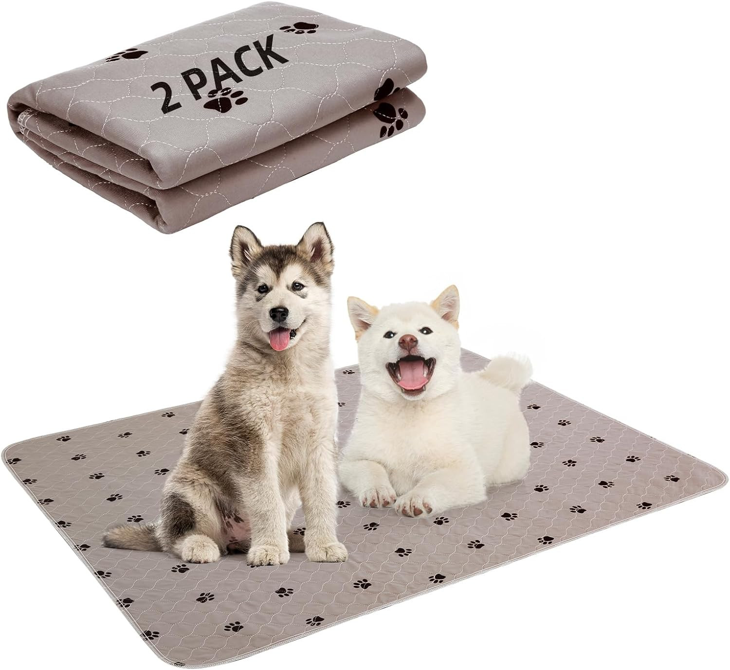 Washable Pee Pads for Dogs – 2 Pack 34″ X 36″ Waterproof Reusable Puppy Potty Tr