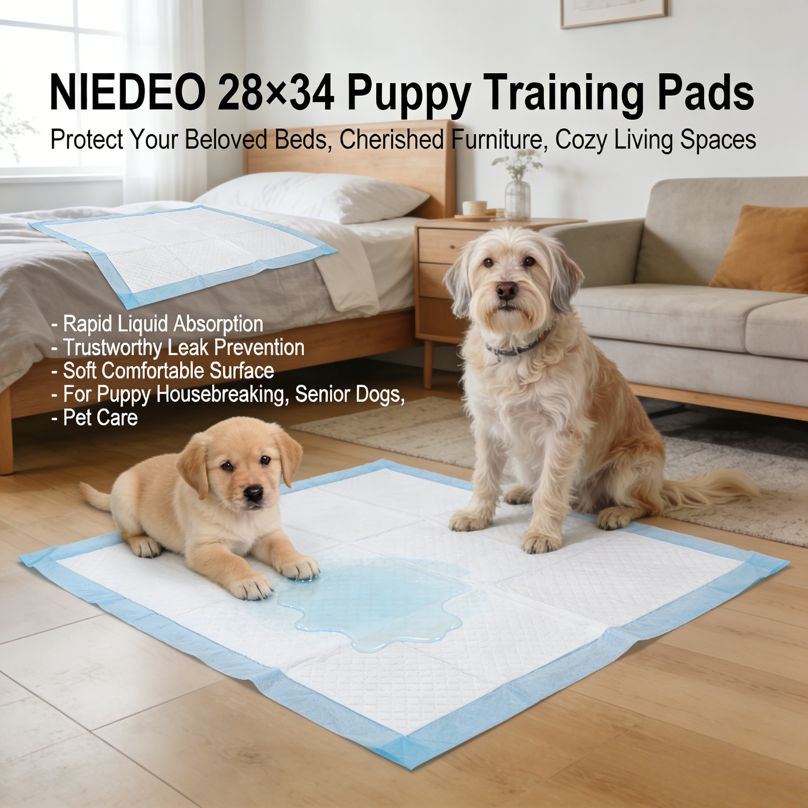 28×34 Pet House Training Pads XL 100 Pack Disposable Pet Urine Pads,Pet Supplies