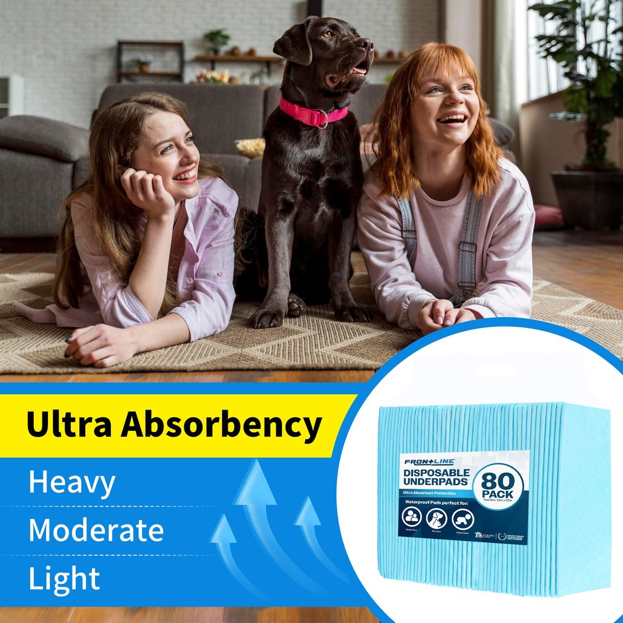 80 Pack Disposable Underpads Ultra Absorbent Leakproof Puppy Training Pads