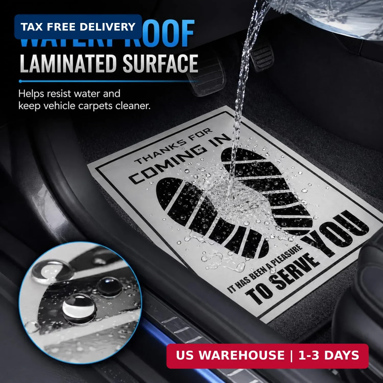 500x Car Floor Mats Plastic Coated Disposable Paper Protective Dealer Garage