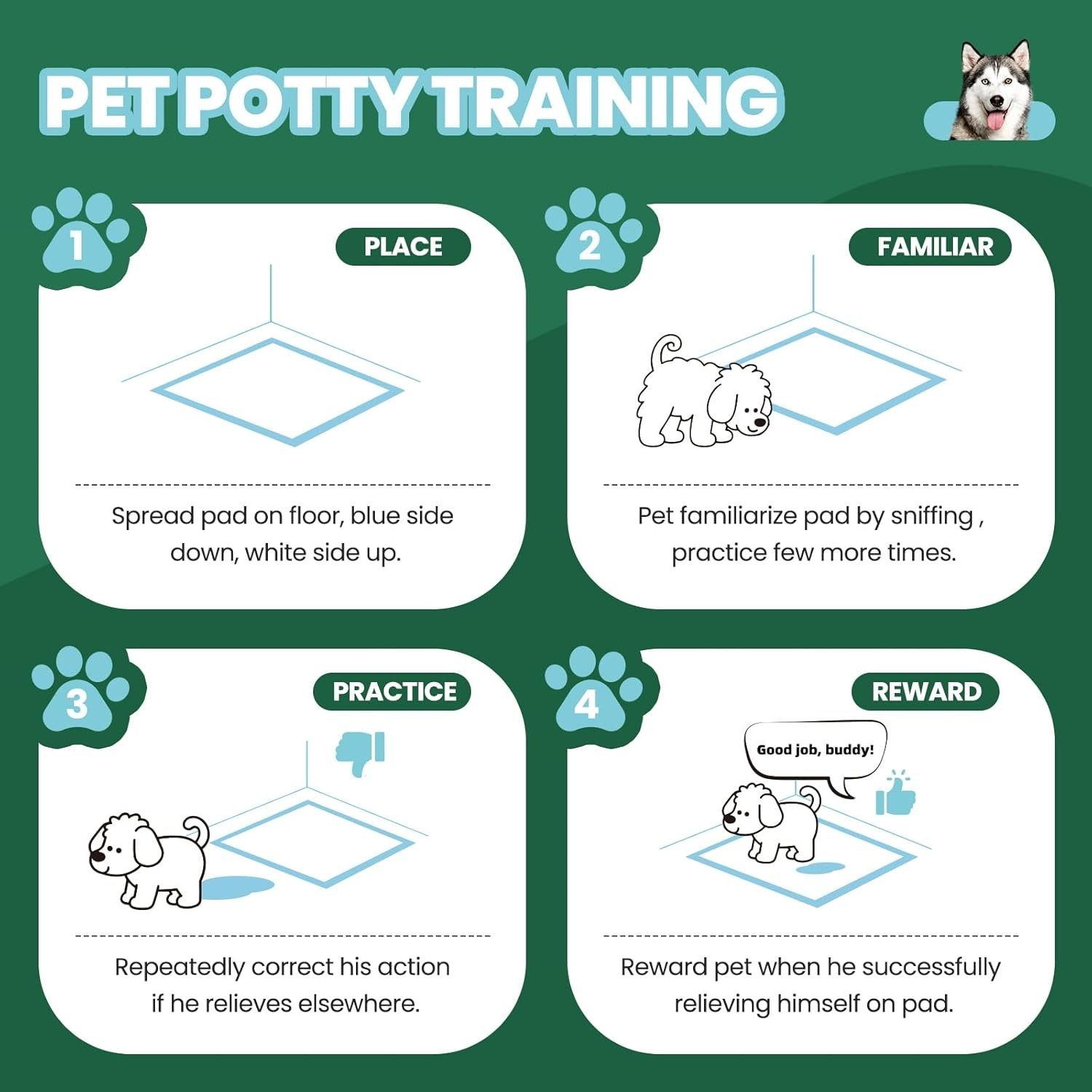 Reliable 50 Pack of Super Absorbent Dog Pee Pads 30″x36″ – Leak-Proof Design