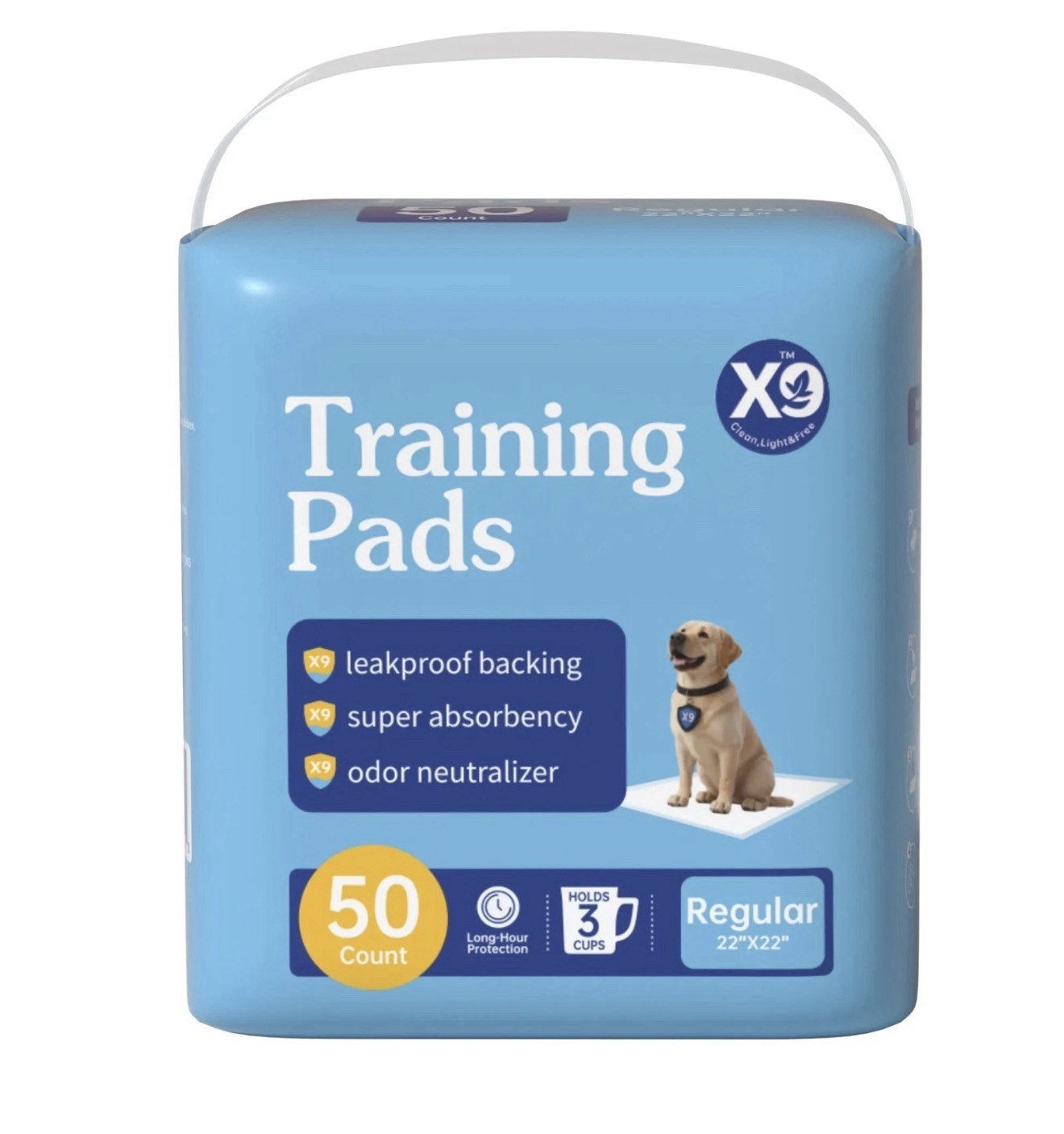X9 Pet Training Pads Ultra-Absorbent Blue Pee Pads 22In*22In 50ct