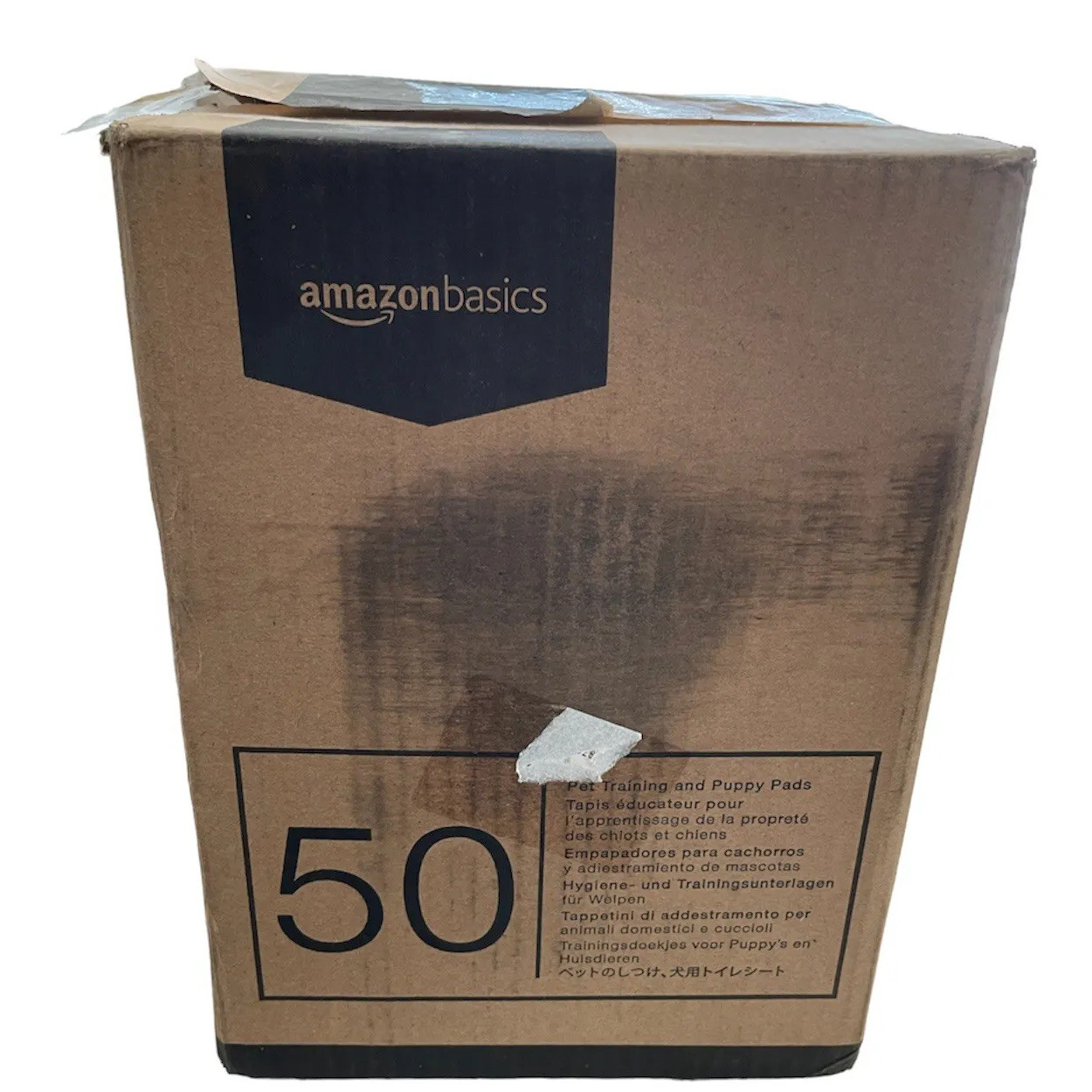 Amazon Basics Dog and Puppy Potty Training Pads 22” x 22” – 48 Count – open box