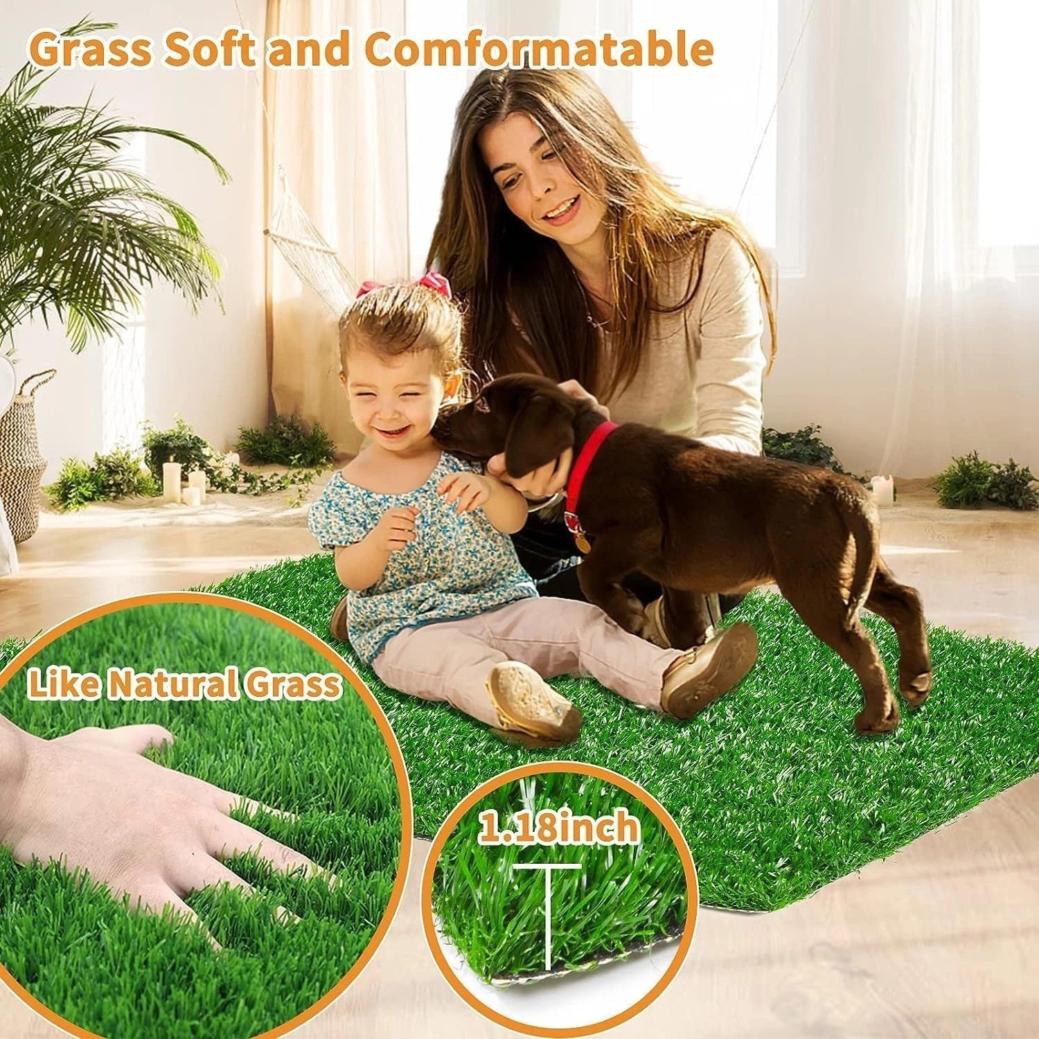 Dog Grass Pee Pads 2 Pack – Artificial Grass for Potty Tray
