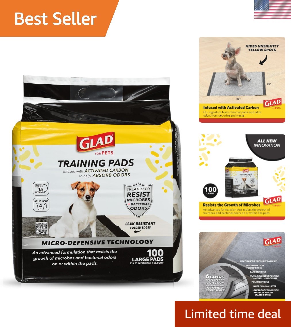 for Pets Activated Carbon Puppy Training Pads with Anti-Microbial Technology,…