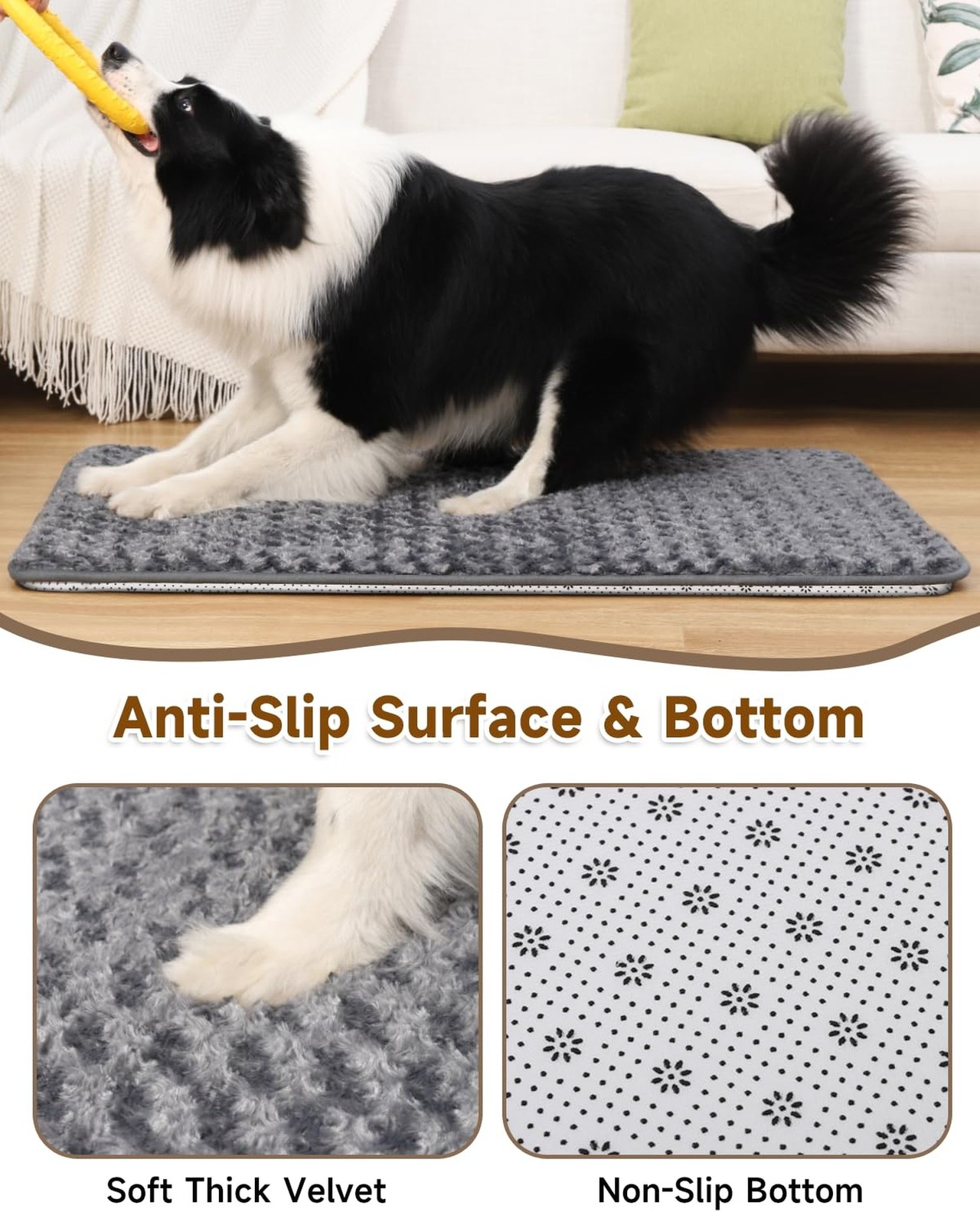 XL Dog Bed for Crate High Resilience Foam Crate Pad Mat for Large Dogs Washab…