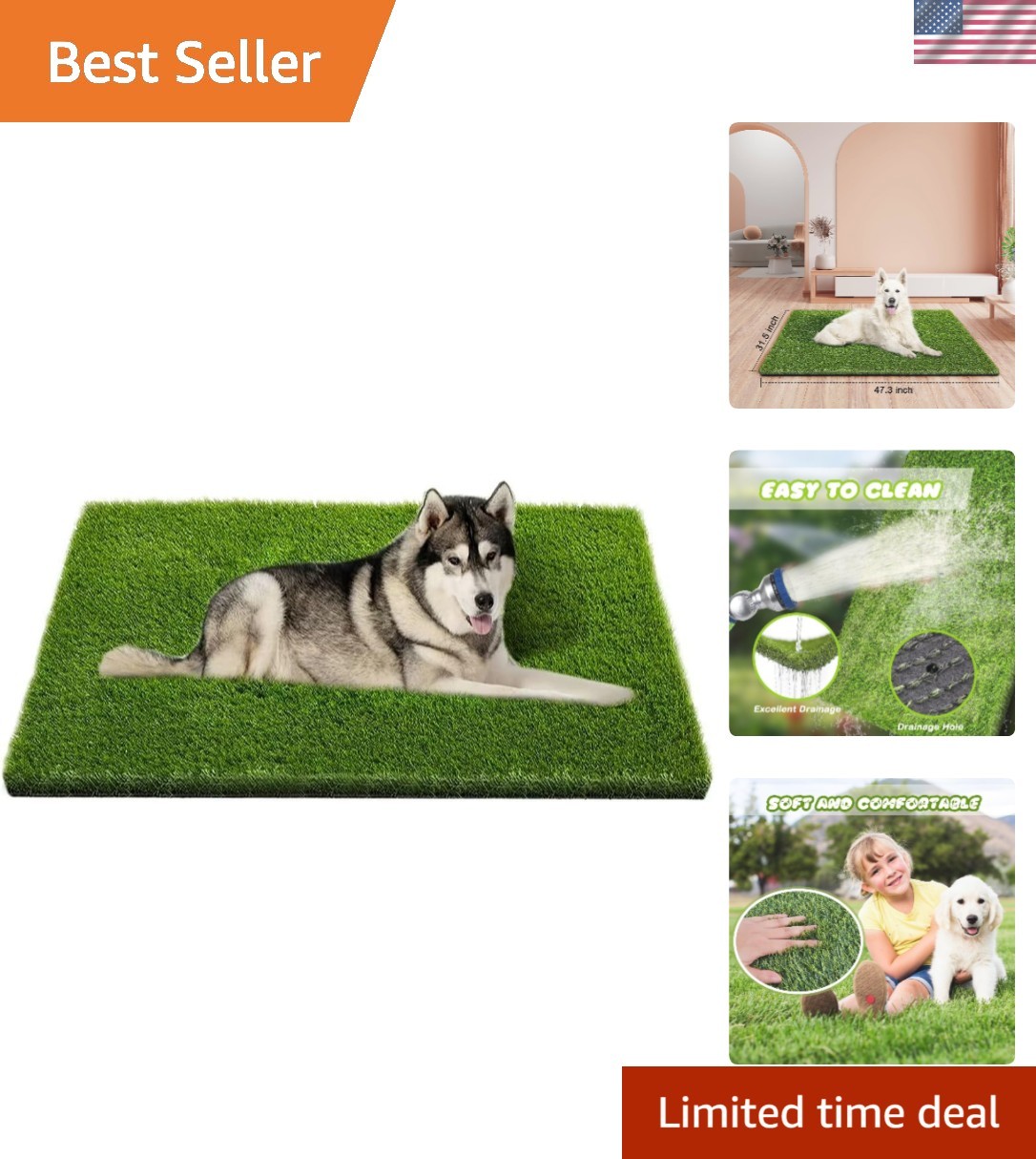 Easy-Clean Artificial Grass for Pets – Perfect Potty Training Solution 47.3×31.5
