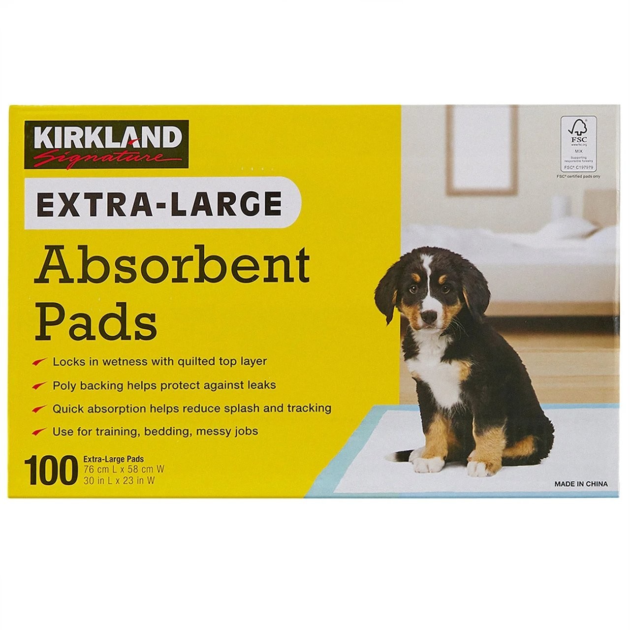 NEW Extra-Large Absorbent Pads, Kirkland Signature, 30 in L X 23 in W, 100-count