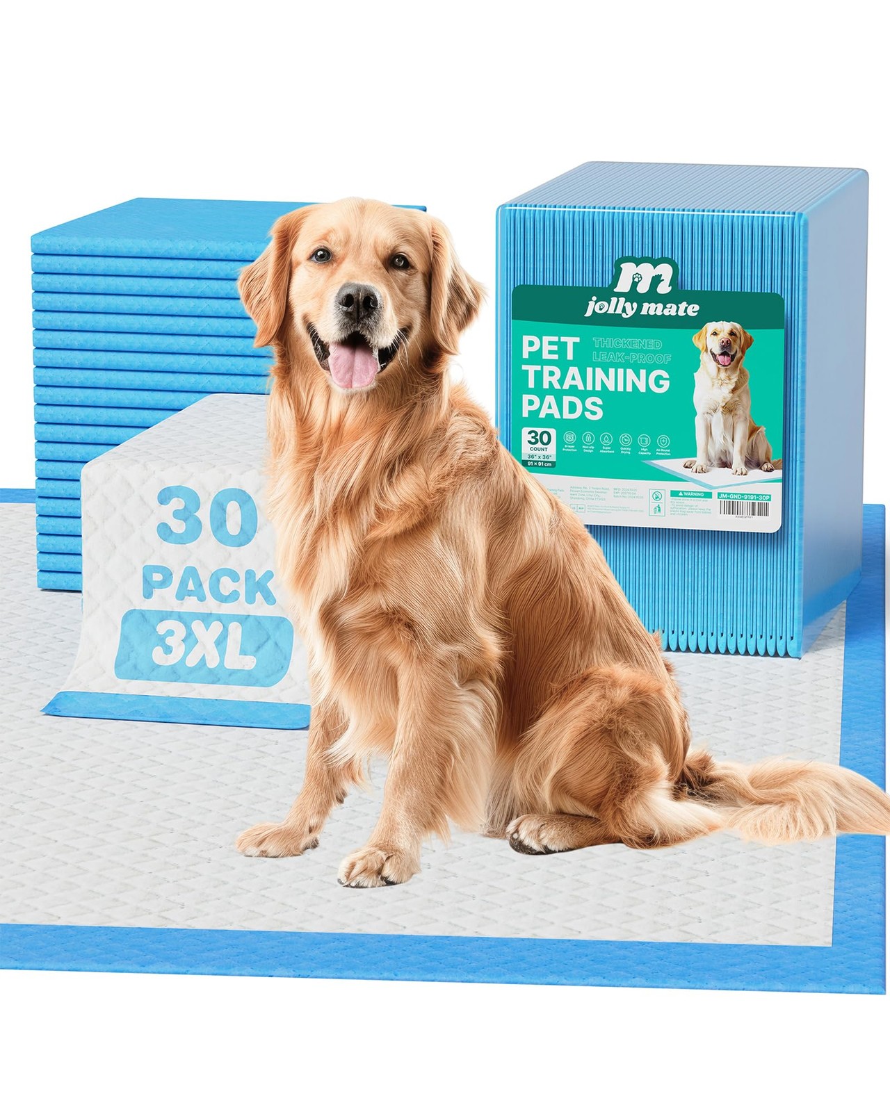 Dog Pee Pads Extra Large 36″x36″, 30 Pack 3X-Large Super Absorbent Pet Traini…