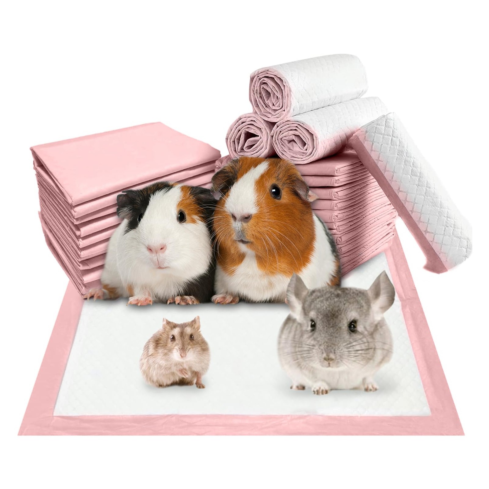 Tfwadmx Rabbit Pee Pads 20 Pcs 18″× 13″ 20 Pcs-18″ x (Pink), Pink