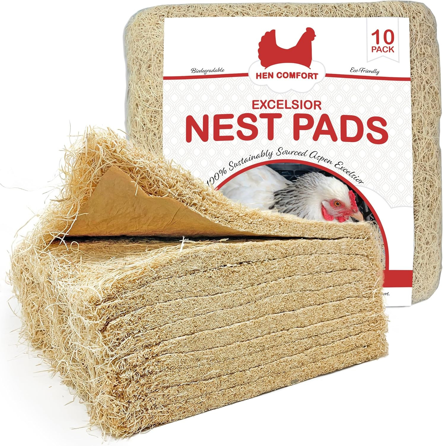 Nest Pads for Chicken Nesting Boxes – 13 X 13 Pads Made in USA from Sustainably