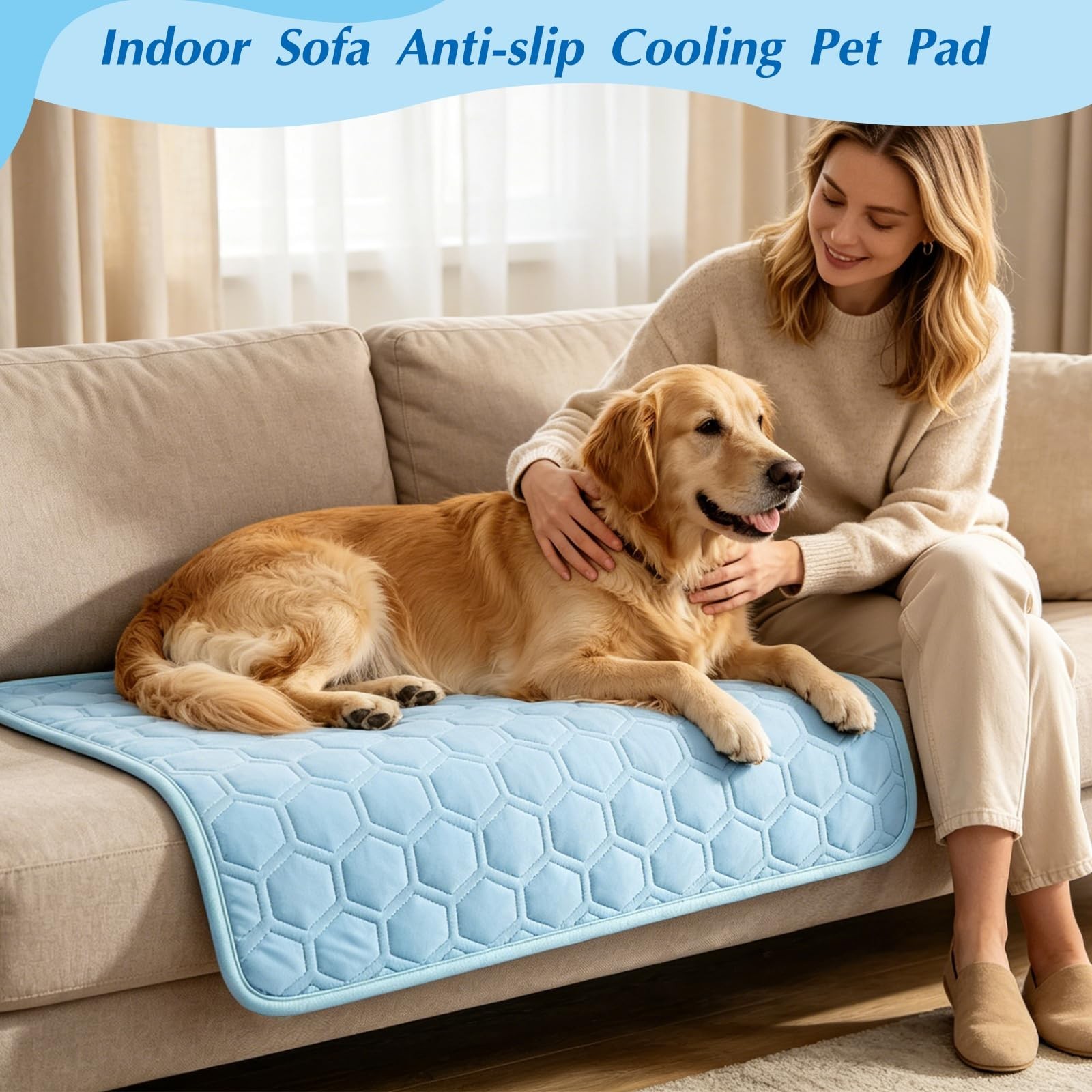 Cooling Mat for Dogs & Cats, Thick Breathable Dog Cooling Mat Q-MAX 0.45 | Ch…