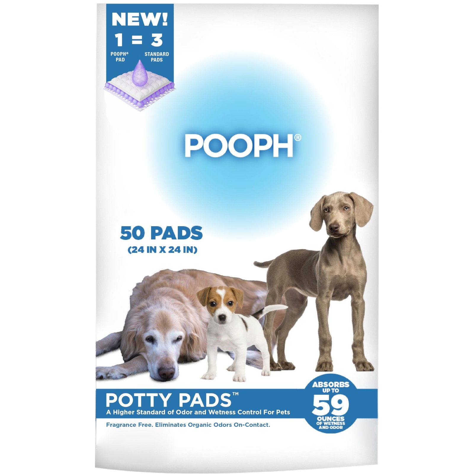 Potty Pads for Puppies, Seniors, Sick Pets – Leak-Proof, Absorbent, 50ct