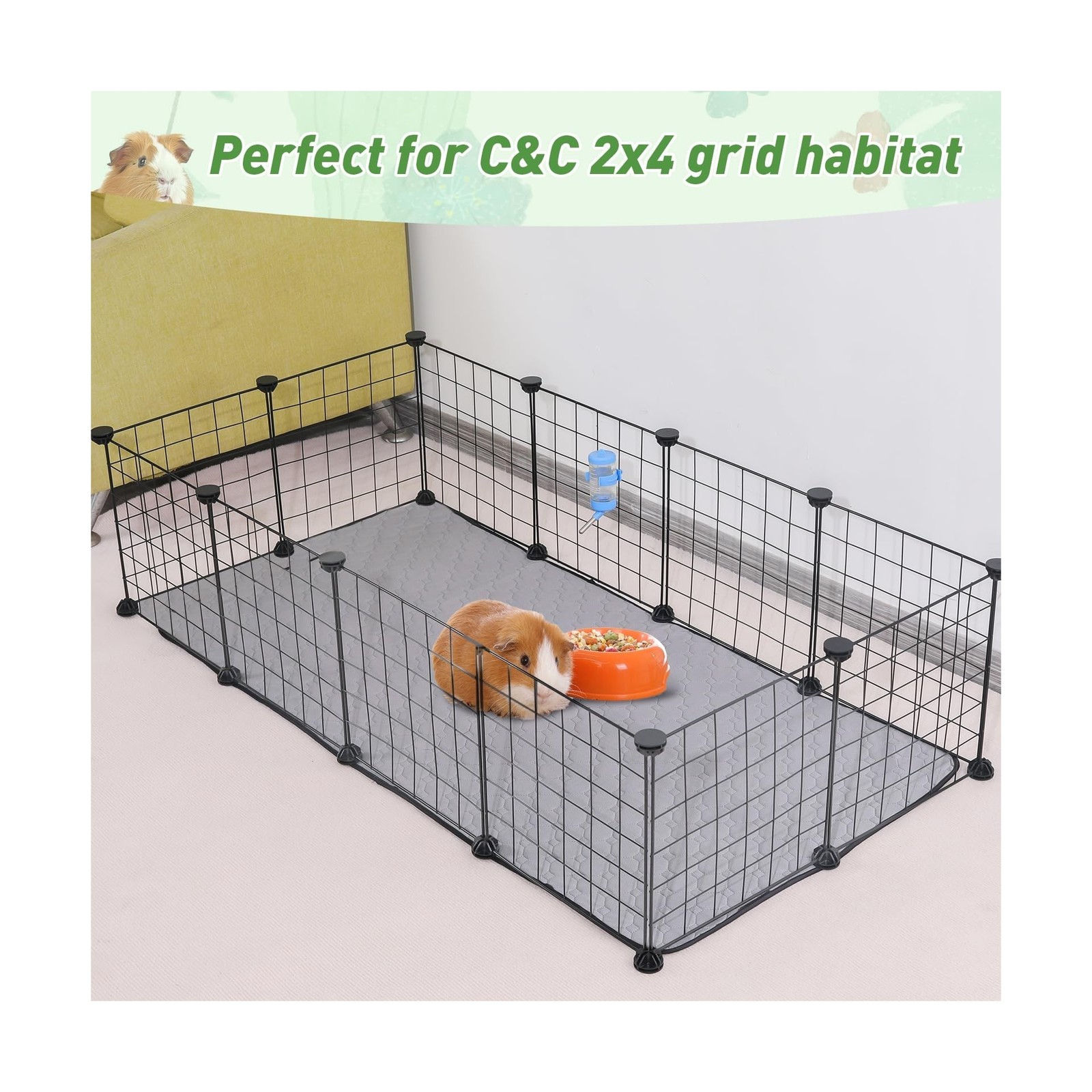 2 Pack Guinea Pig Cage Liners, LWYMX 24” X 48” Washable Guinea Pi… Fast Ship
