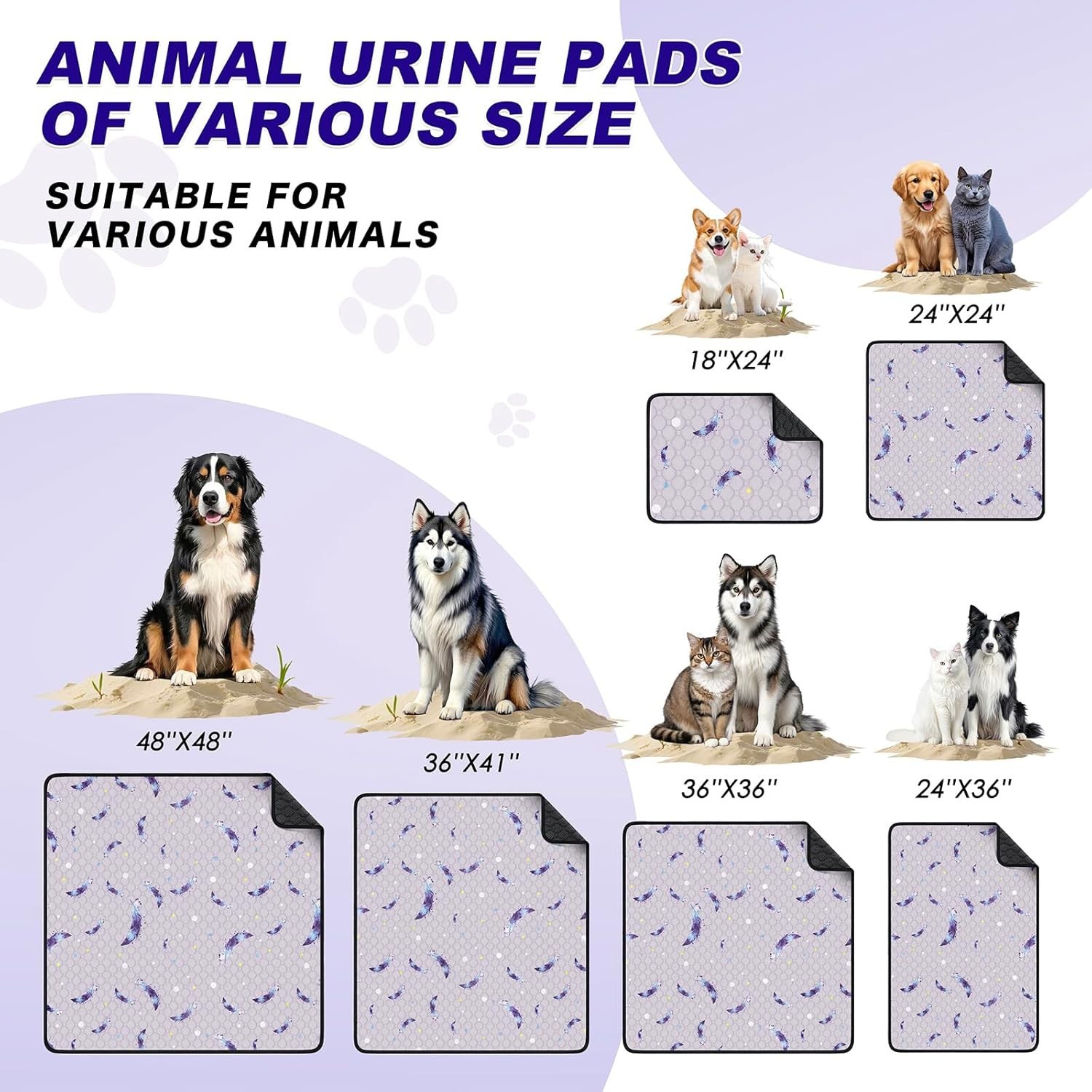Eco-Friendly Leaf Design Dog Pee Pads 18″x24″ – Reusable & Comfortable