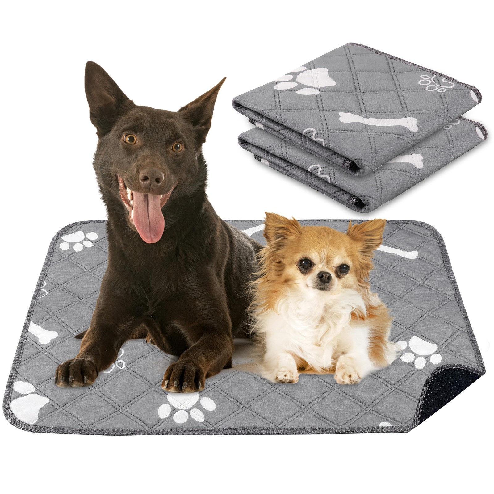 Washable Pee Pads for Dogs, 18” X 24″ Reusable Puppy Pads for Pet Training,2pck