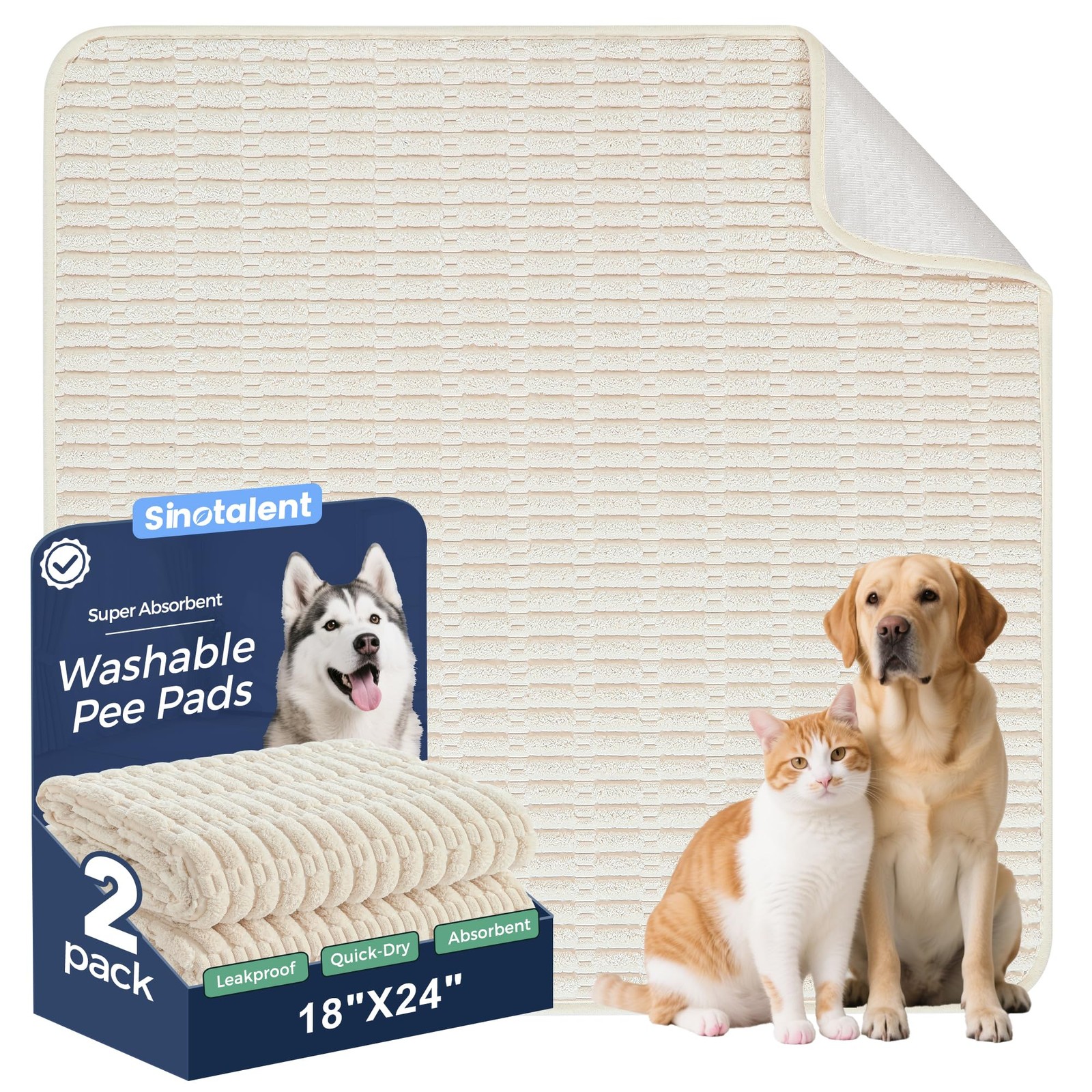 Washable Pee Pads for Dogs Reusable Puppy Pads Dog Pads Non-Slip Dog Pee Pa