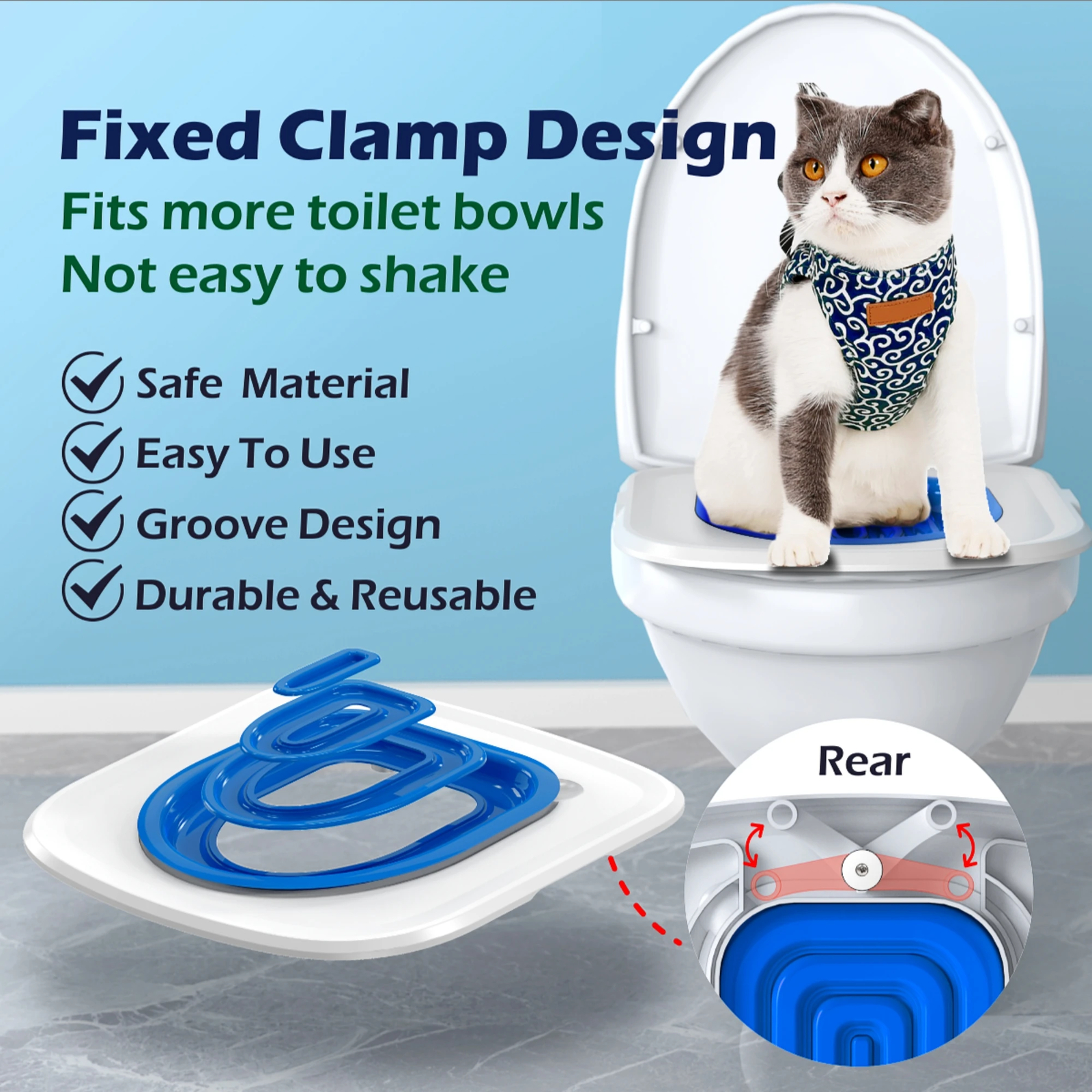 Pet Cat and Dog Toilet Training Artifact Kit Sand Tray Toilet Removable Reusable
