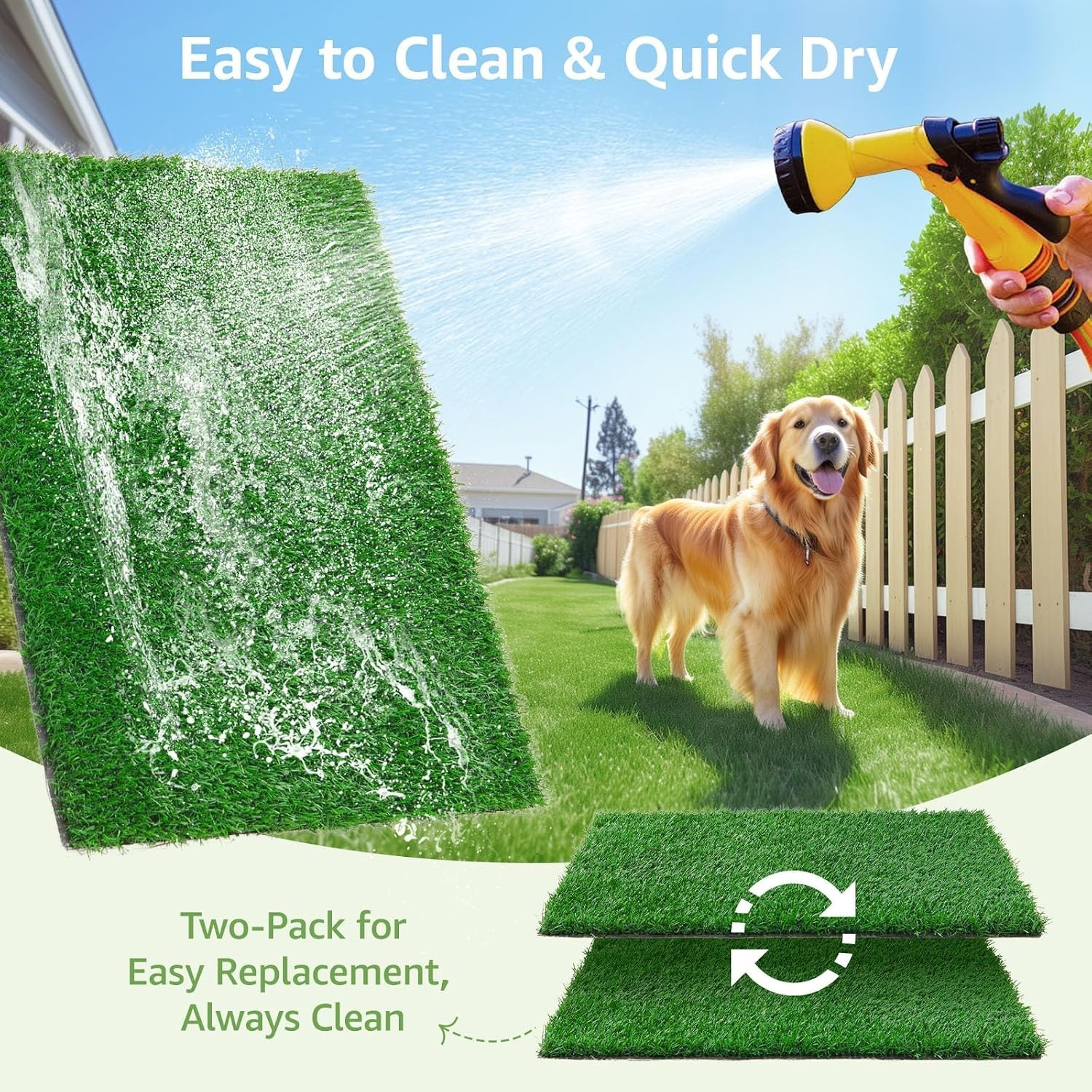 Dog Grass Pee Pads, 2 Pack Artificial Grass for Potty Tray, 14x18in | Replace…