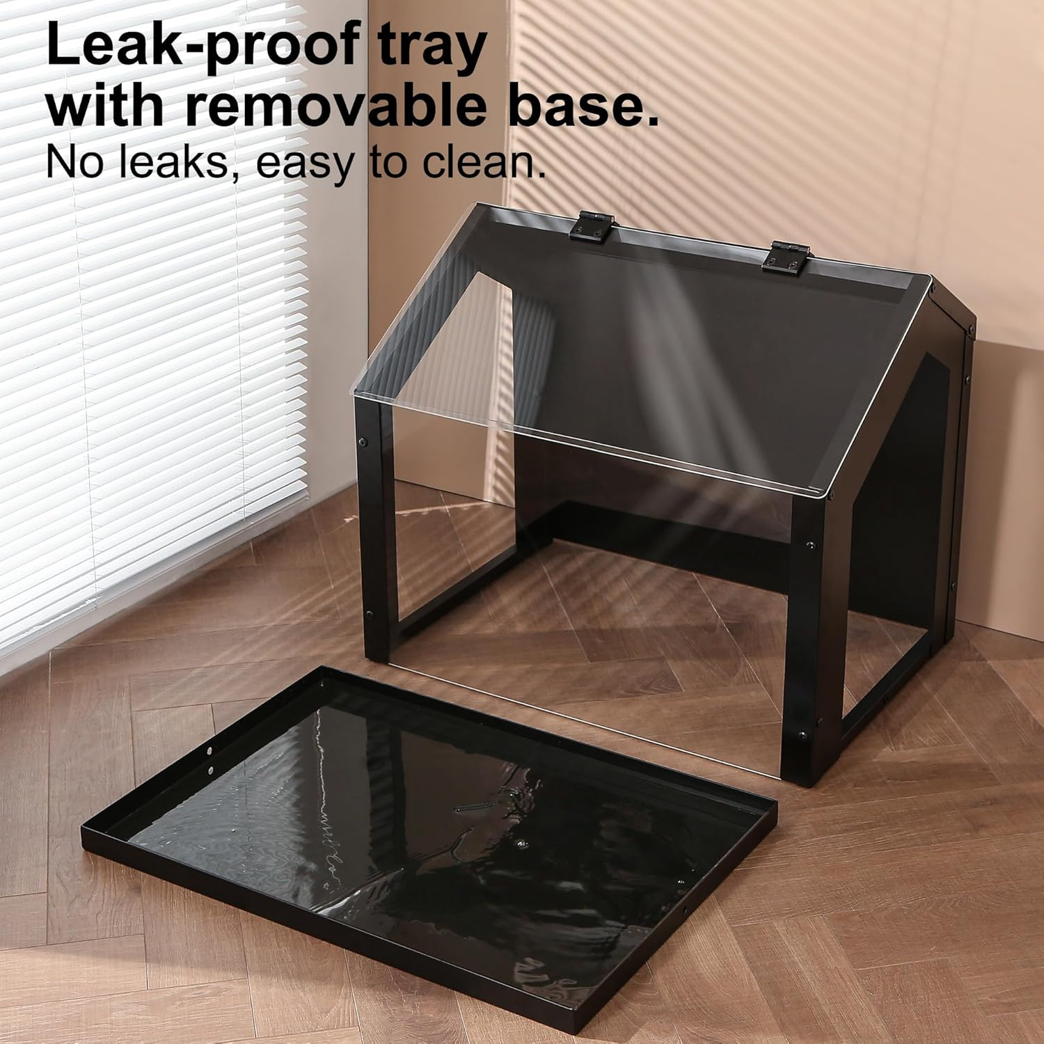 Elegant Indoor Dog Potty with High Walls & Washable Grass Mat – Mess-Free Design