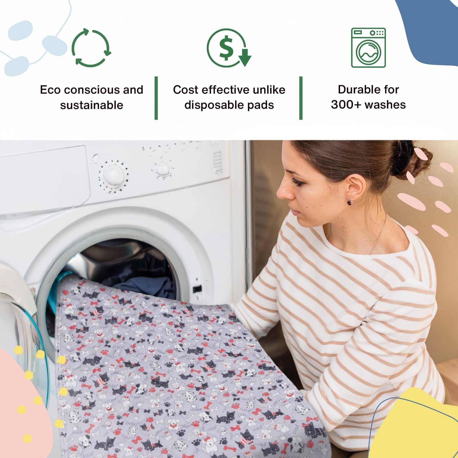 Caldwell’s Pet Supply Co. 30×36 Potty Pads, Washable Pee Pads for Dogs, Reusa…