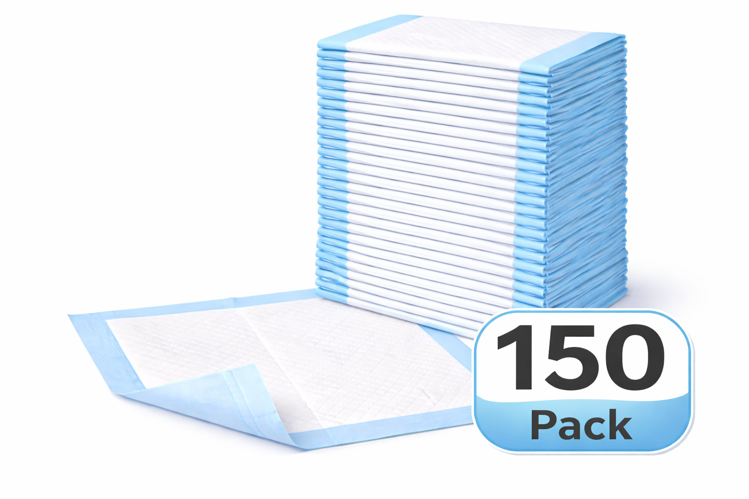 Dog Puppy House Training Pee Pads 5 Layer Leak Resistant Blue Regular & Large