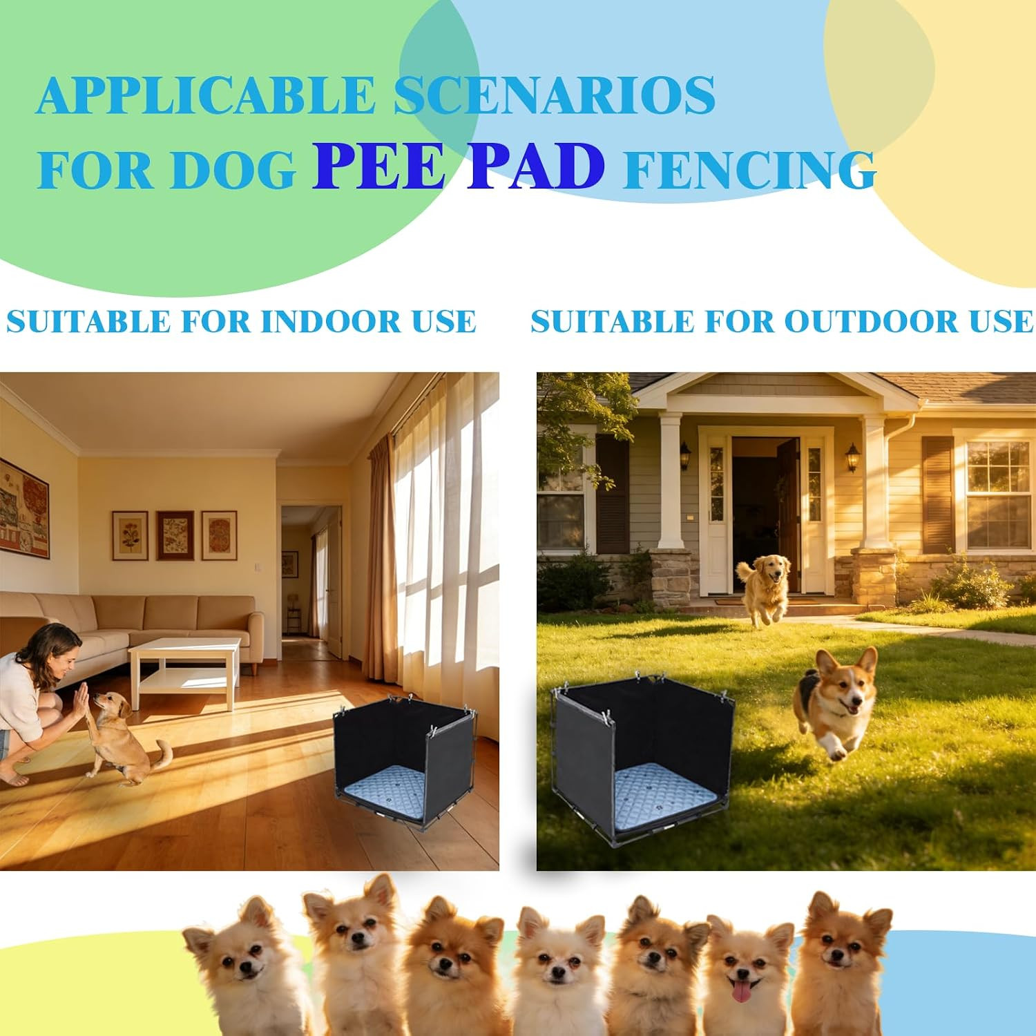 Washable Dog Pee Pad Holder Tray – Foldable Indoor Potty for Small Dogs