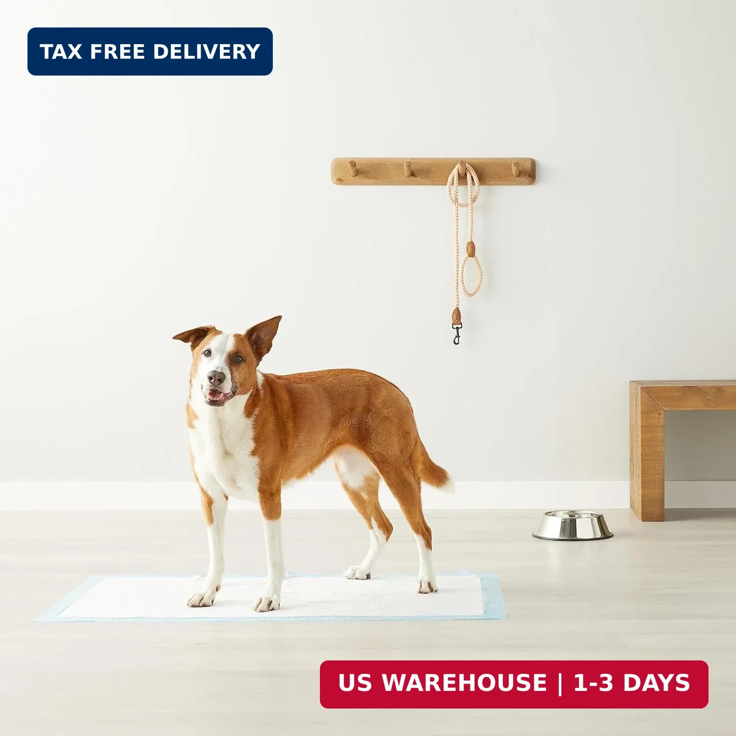 Amazon Basics Leak-Proof Dog and Puppy Potty Training Pee Pads with Quick-Dry 5-