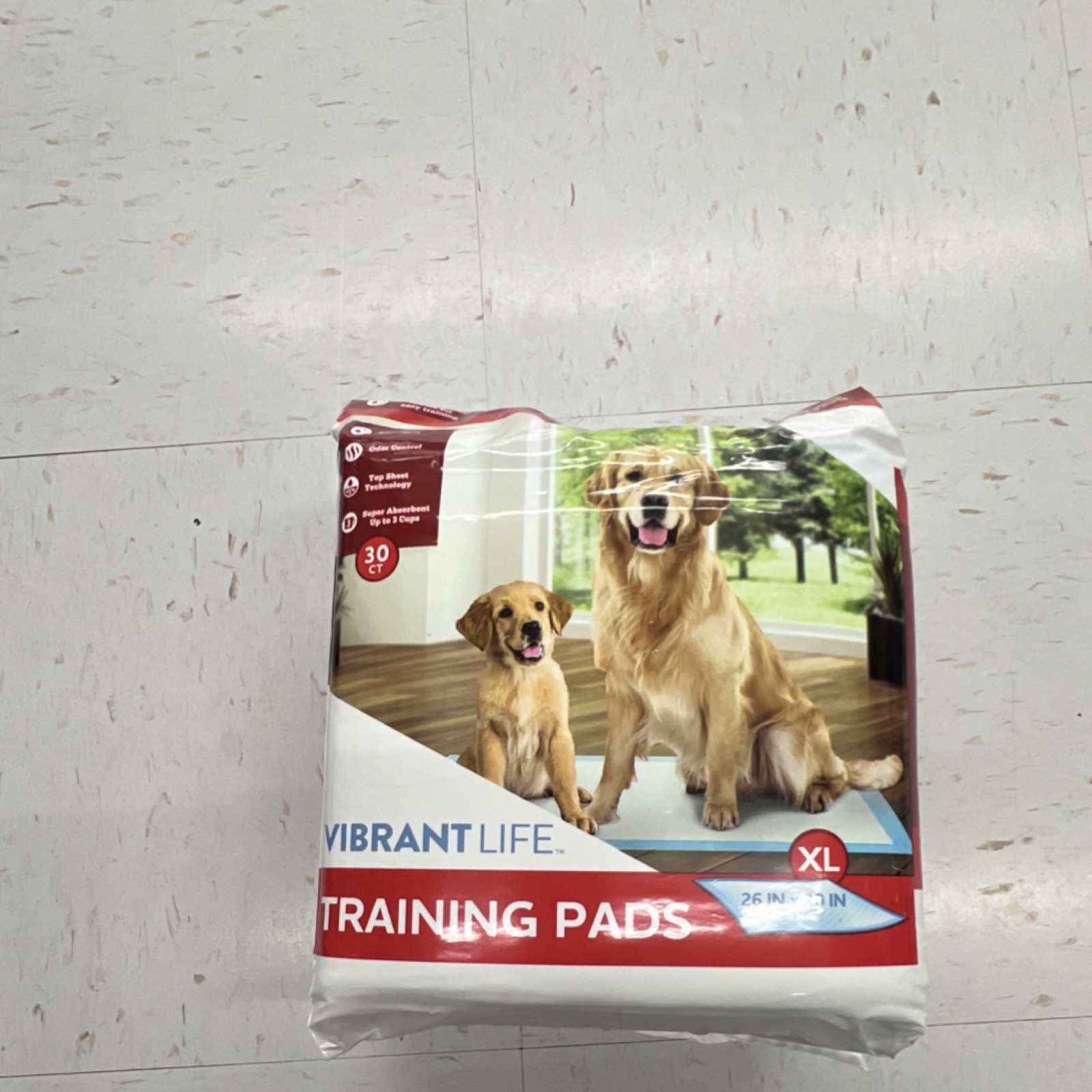 Vibrant Life XL Training Pads 30 Count 26 x 30 in Odor Control Fast Drying