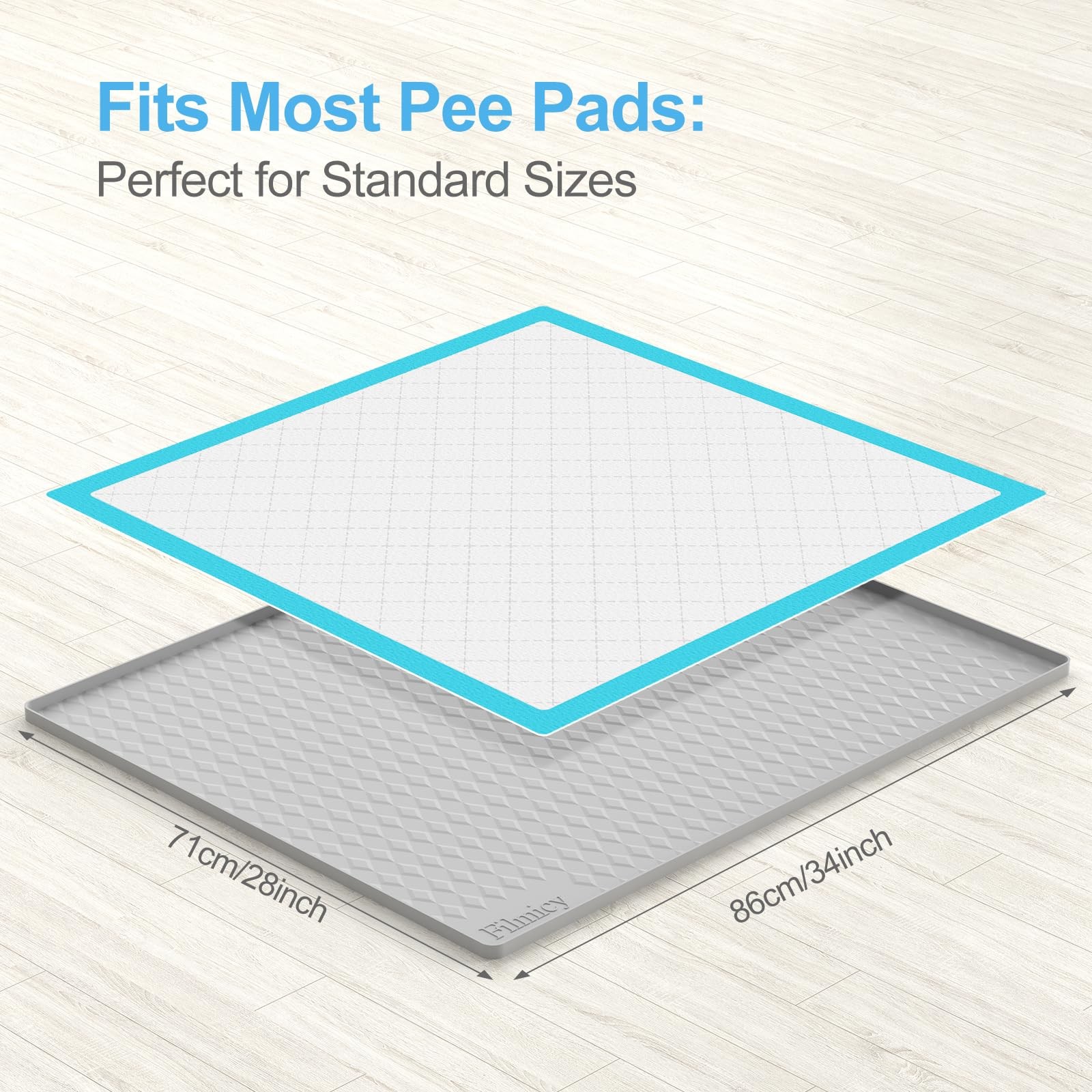 Pee Pad Holder for Dogs,Silicone Dog Puppy Holder, 34″ x 28″, Light Grey