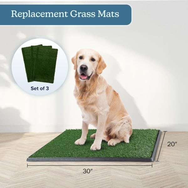 Artificial Grass Puppy Pee Pad for Dogs and Small Pets Set of Three 30×20 In…