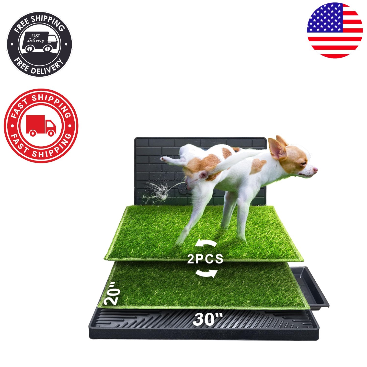 Indoor/Outdoor Dog Potty with 2 Reusable Grass Pads – Perfect for Training
