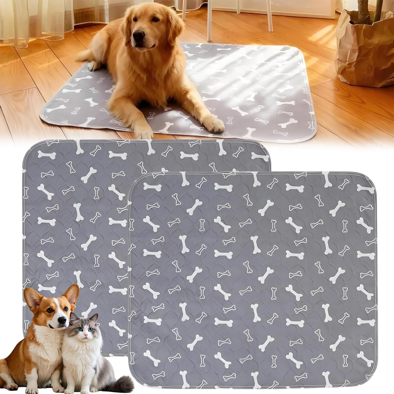 Pee Pads with Pheromones, Elite Pads for Cats, Washable Pee Pads for Dogs, Leak-
