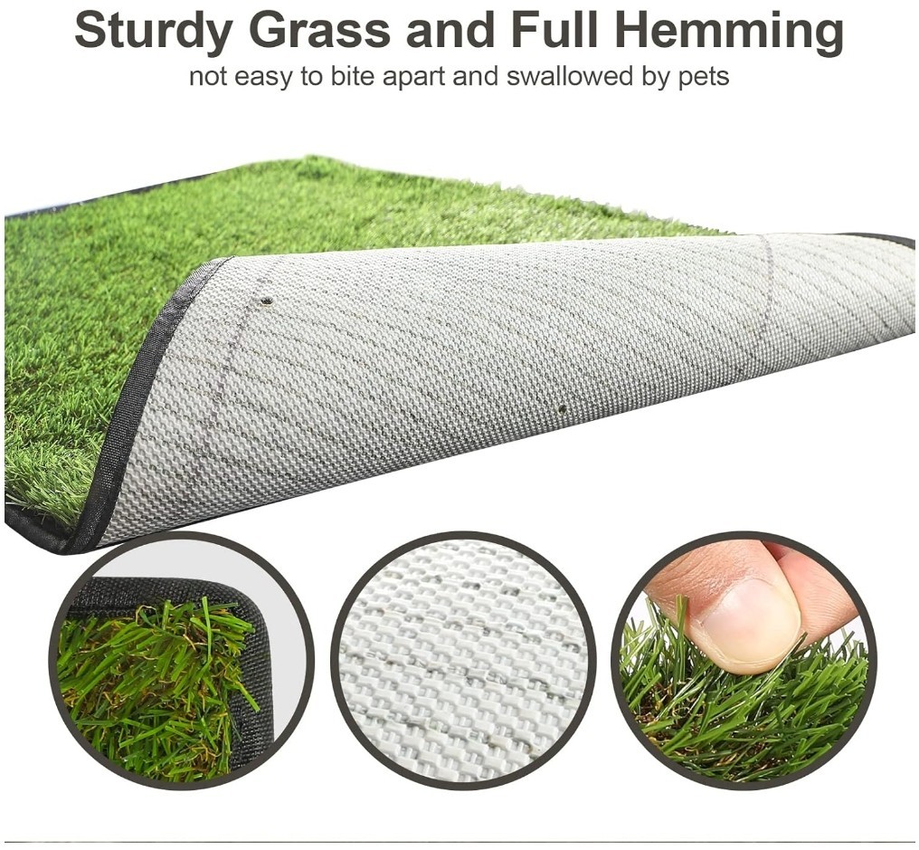 Dog Grass Pad with Tray(40×27.5 inch), Large XL Reusable 3-Layer Dog Pee Potty