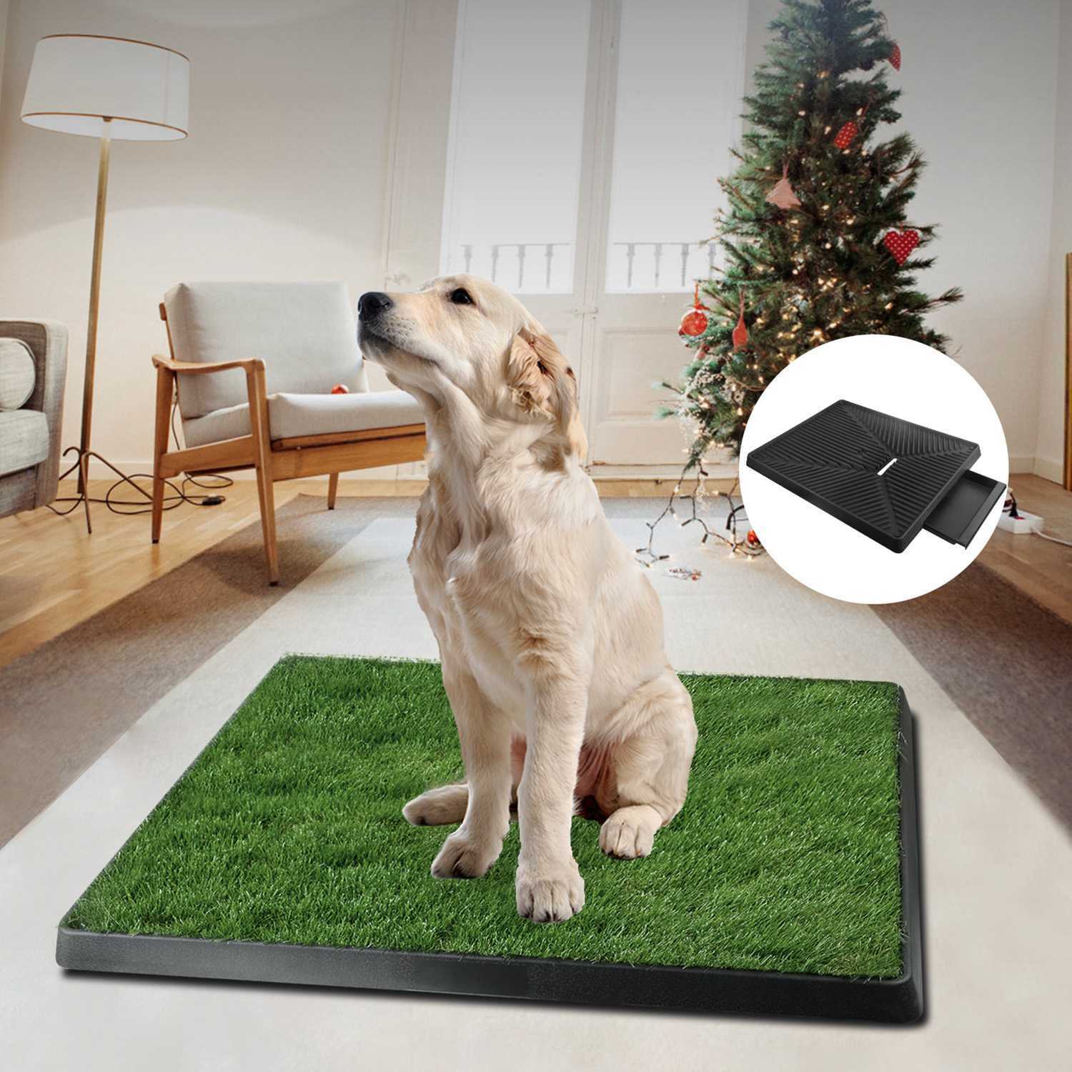 25″x20″ Dog Artificial Grass Mats with Tray Washable Pet Pee Pads Indoor Outdoor