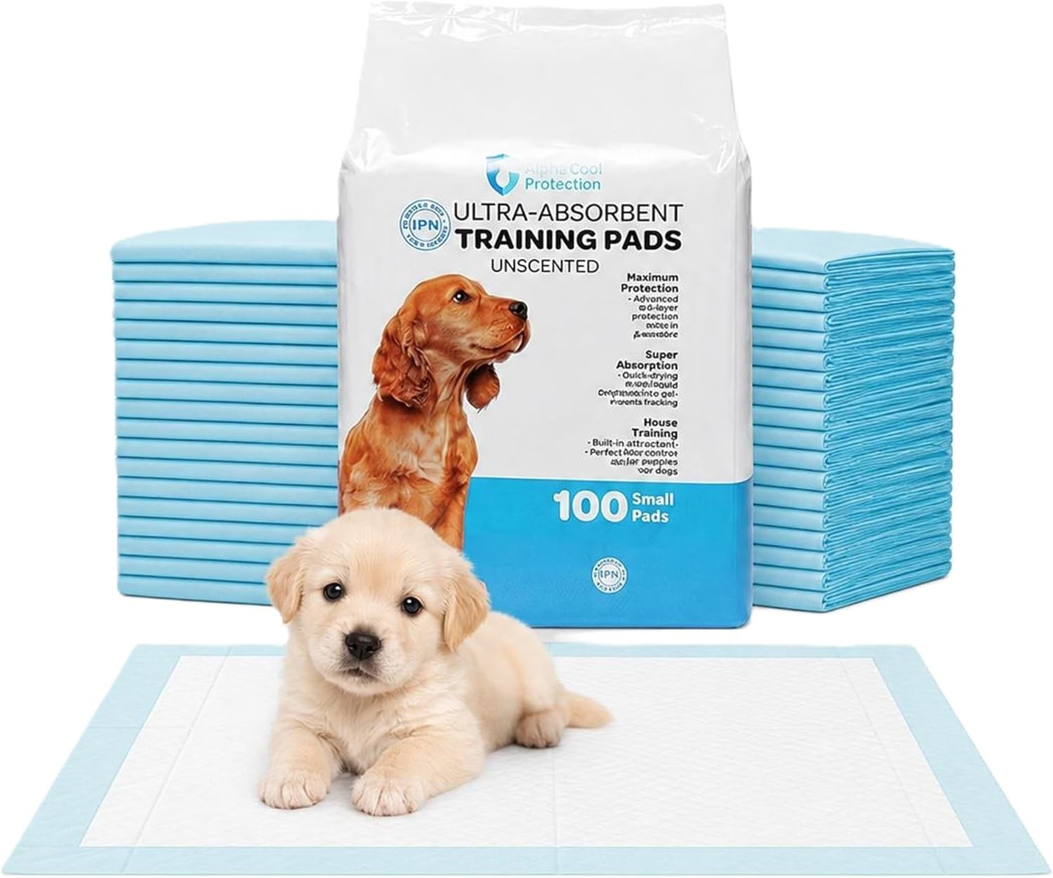 FPN Training Pads for Dogs 100 Count | (Small, 13X18 Inch) Pee Pads for Dogs