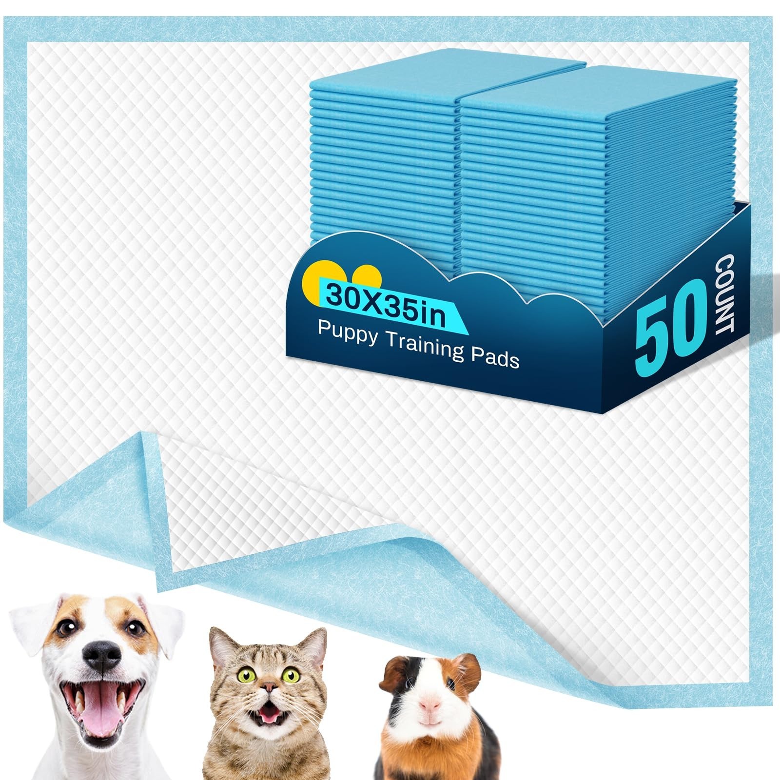 Extra Large Puppy Pads 30″x35″ – 50 Count Disposable Dog & Cat Pee Pads for Indo