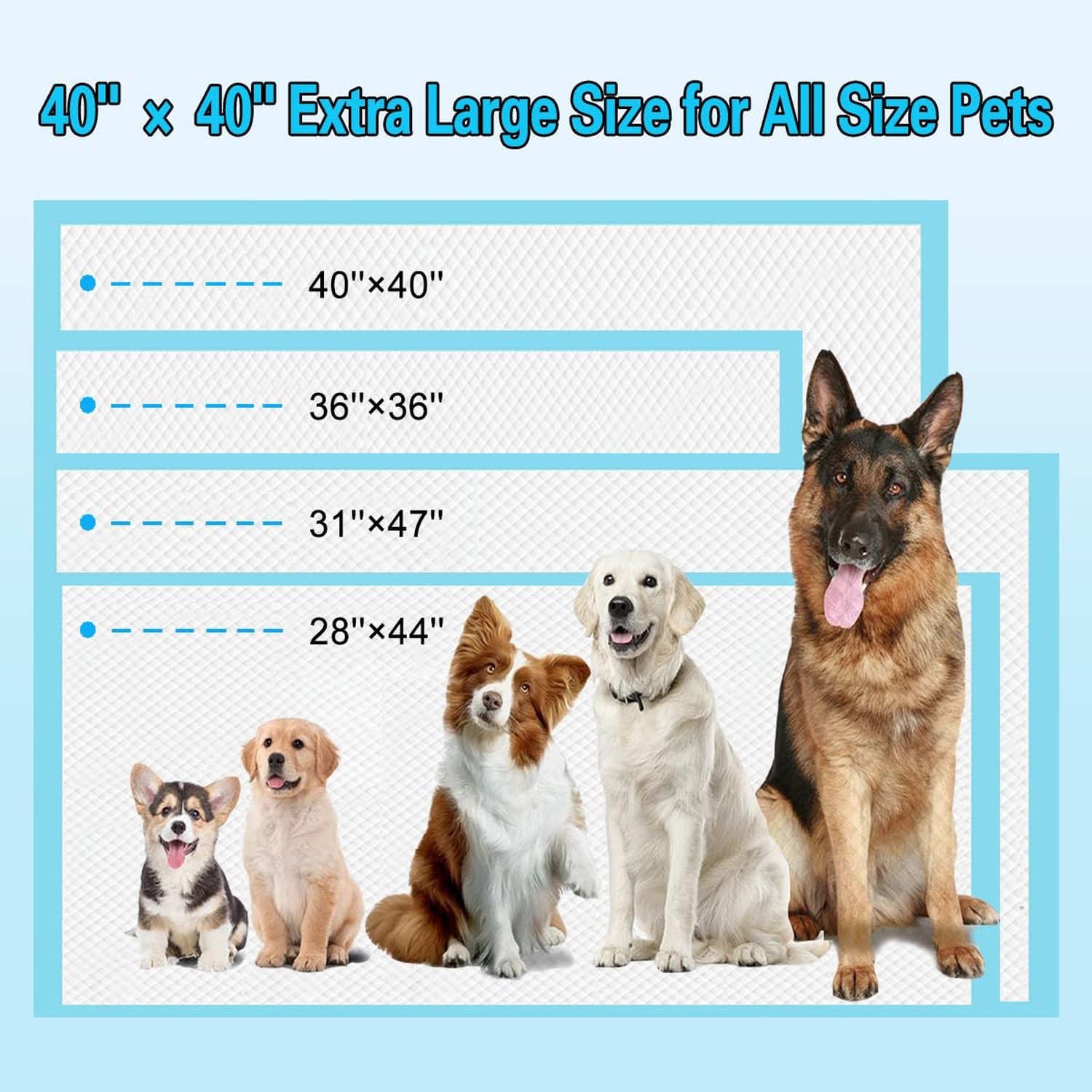 Puppy Pee Pads for Dogs 40″x40″ 40 Count, Extra Large Dog Pee Pads, Leak-Proo…