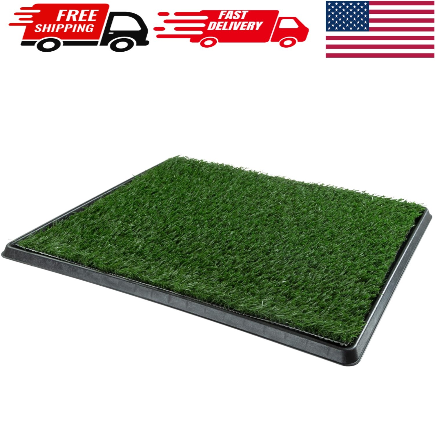 Eco-Friendly 4-Layer Artificial Grass Potty Pad with Collection Tray