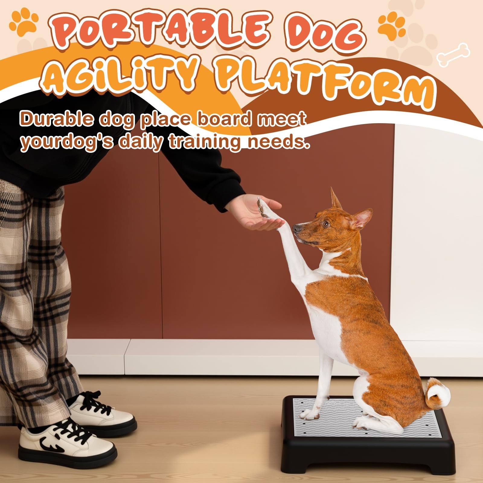 2 Pcs Dog Training Platform Dog Place Board with Non-Skid Surface, Portable A…