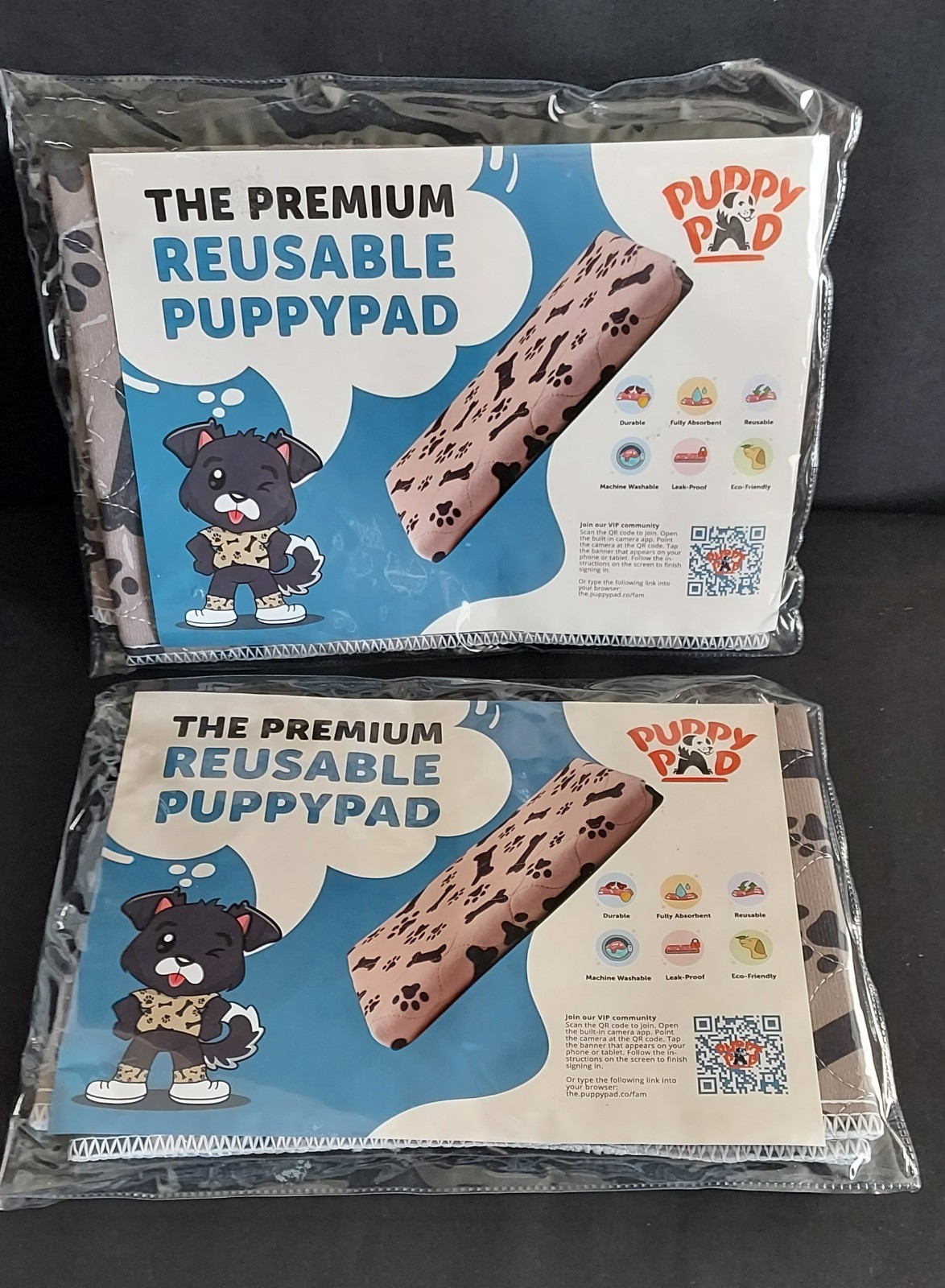 Lot of 2 – The Premium Reusable Puppy Pad – Beige – Small -NEW