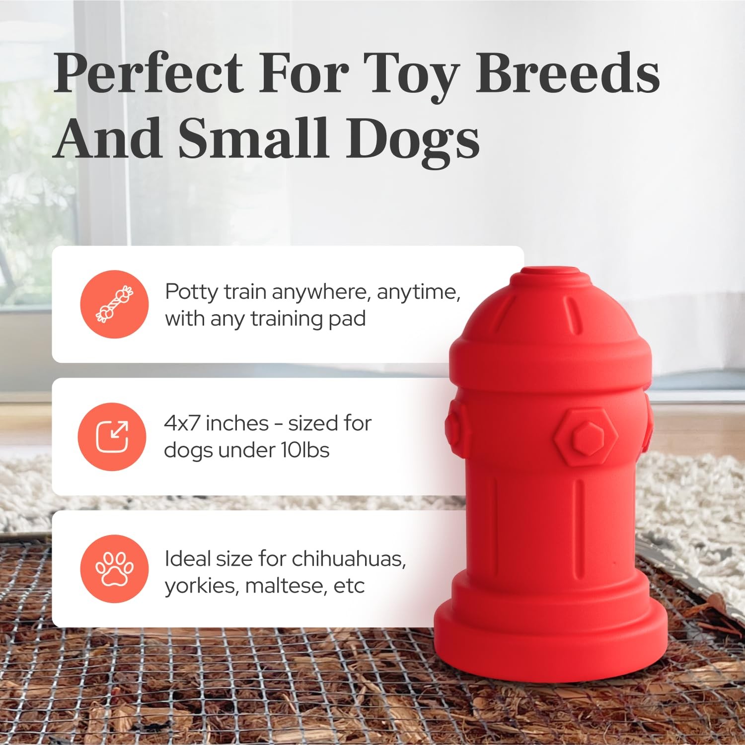 Small Dog Fire Hydrant Potty Training Aid Silicone Indoor Outdoor Red