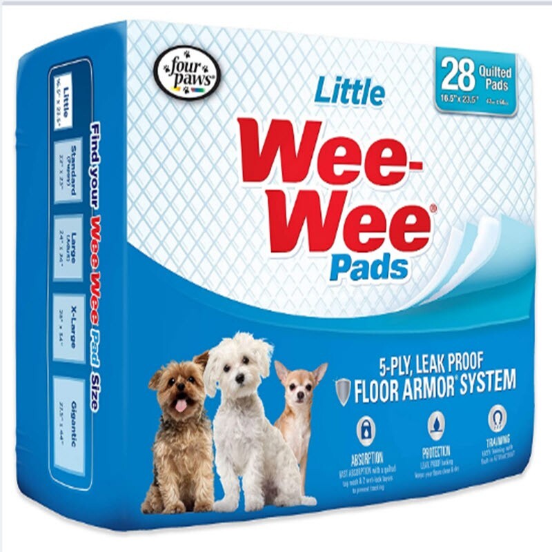 Four Paws Wee Wee Training Pads Disposable Puppy Smaller Dogs Absorbent 28 Count