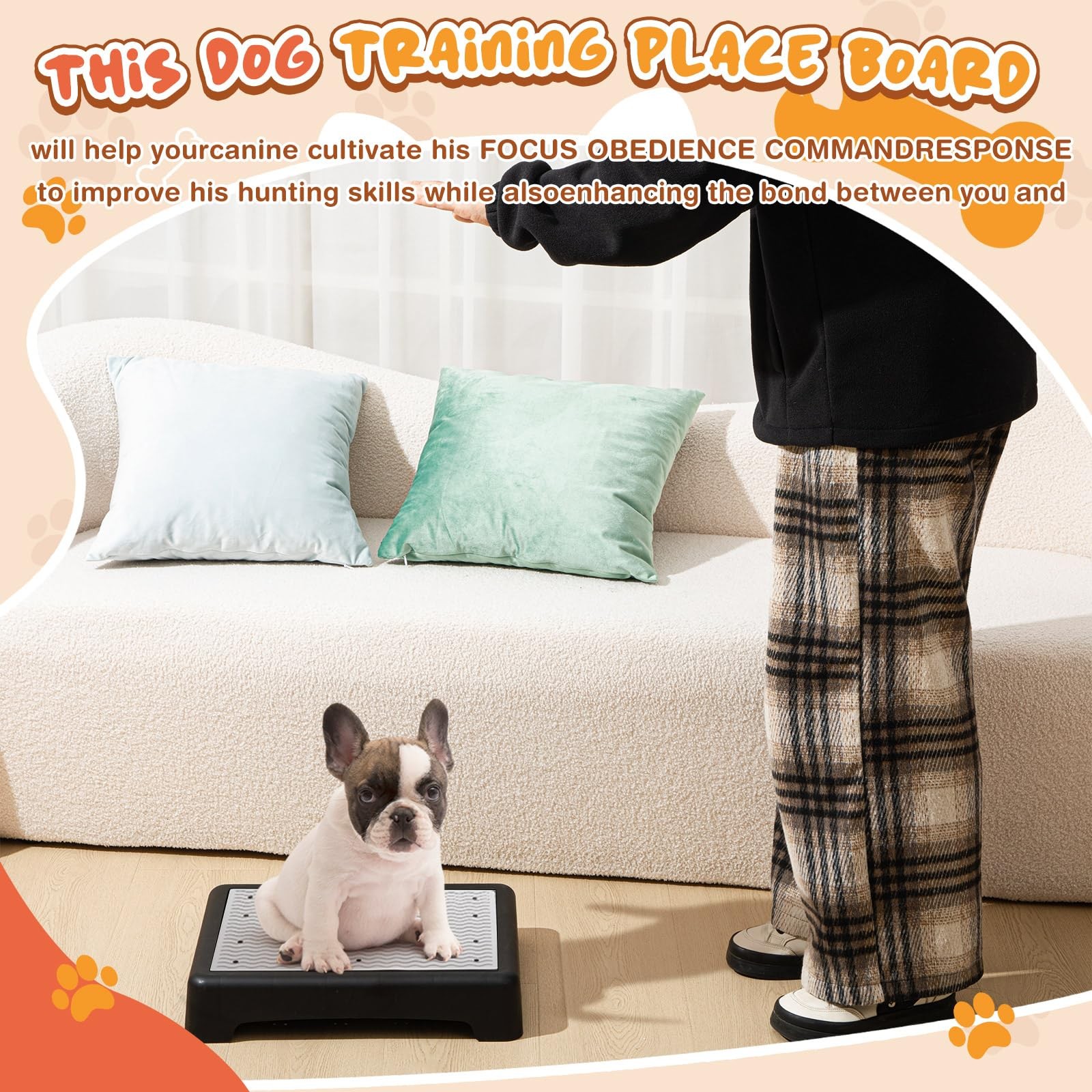 2 Pcs Dog Training Platform Dog Place Board with Non-Skid Surface, Portable A…