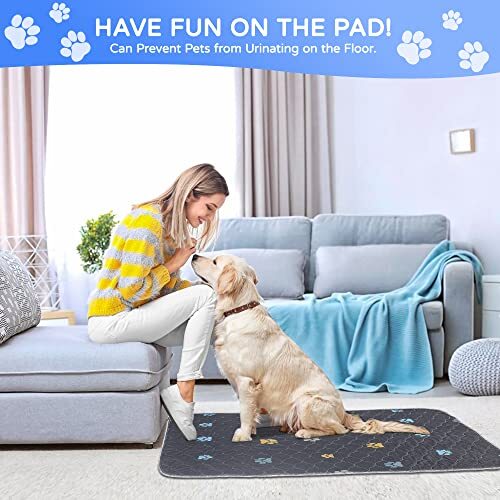 2 Pack 18×24 Inch Washable Puppy Dog Pee Pad Reusable Quick Dry Protective Pads